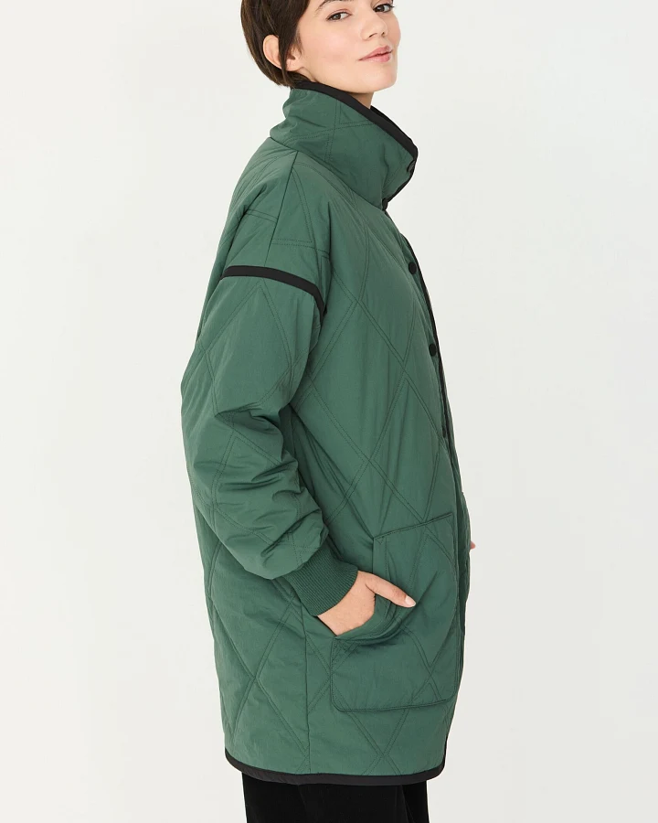 SKFK Damen vegan Locker Sitzender Wattierter Mantel In Asura-Grün