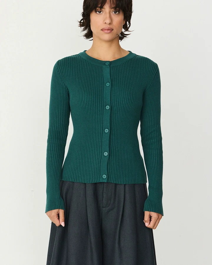 SKFK Damen vegan Strickjacke Ekilore Grün