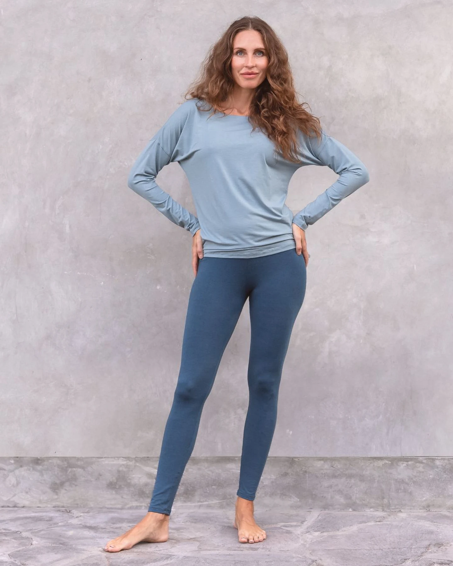 Jaya Organics Longsleeve Pia - Washed Denim L – Ansicht 2