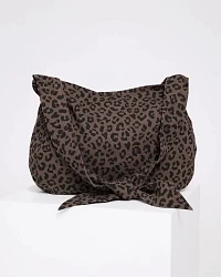 Produktseite: Schultertasche Printed Denim Braun