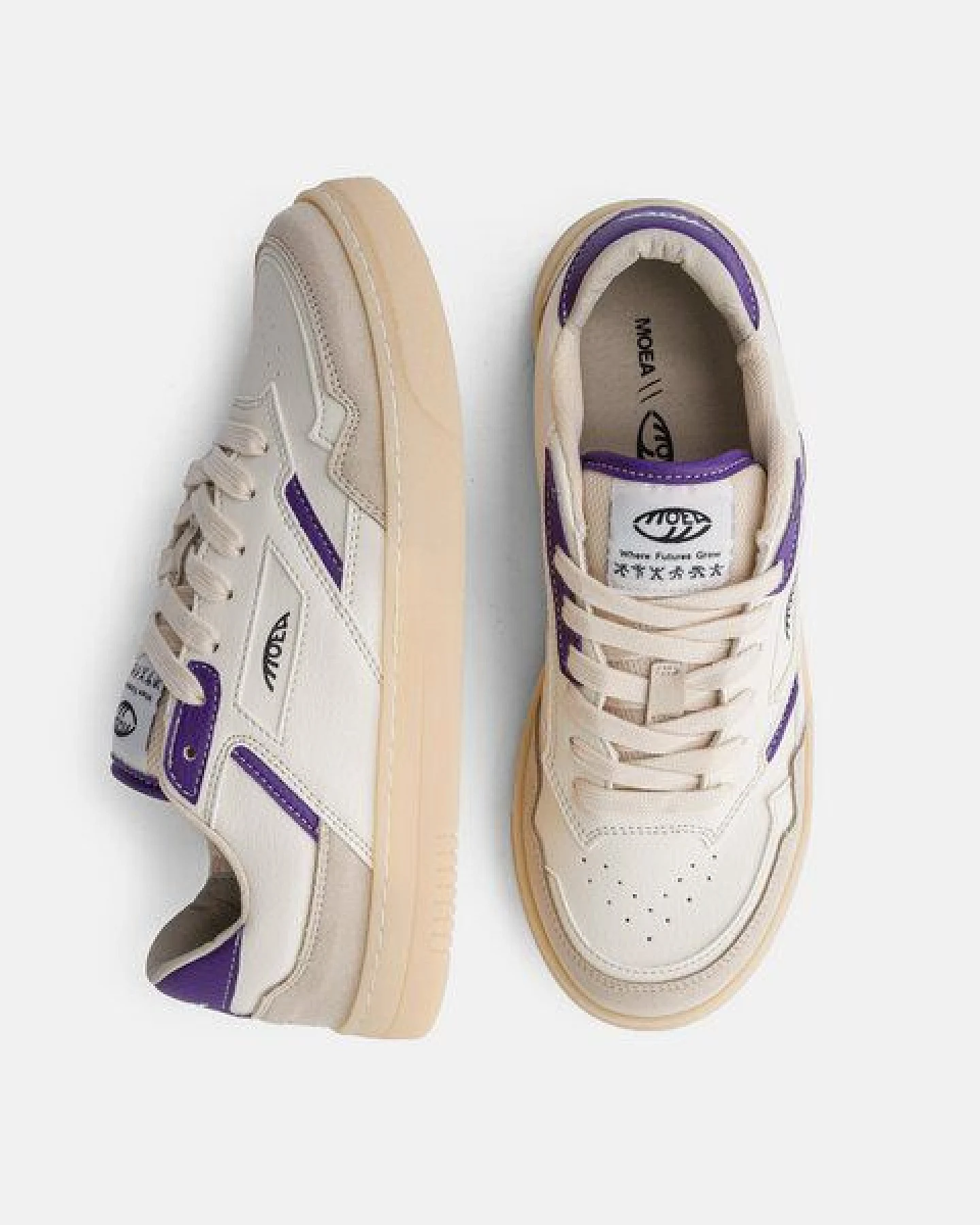 MoEa Sneakers Origin Low - Beige & Purple - Orange – Ansicht 2