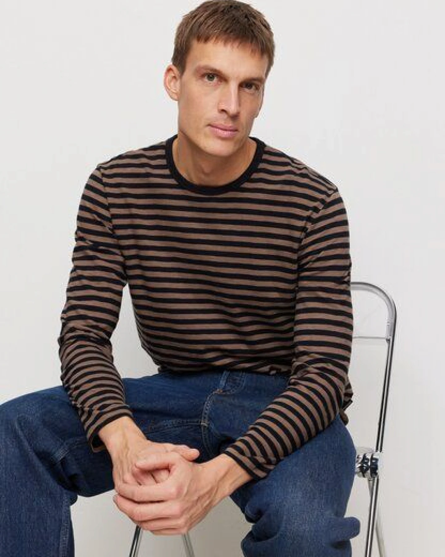 Herren Slub Longsleeve aus Baumwolle - MACA STRIPES - recolution – Ansicht 3