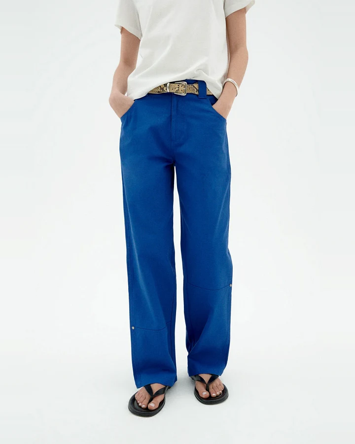 Thinking MU Damen vegan Hose Gerade Blau