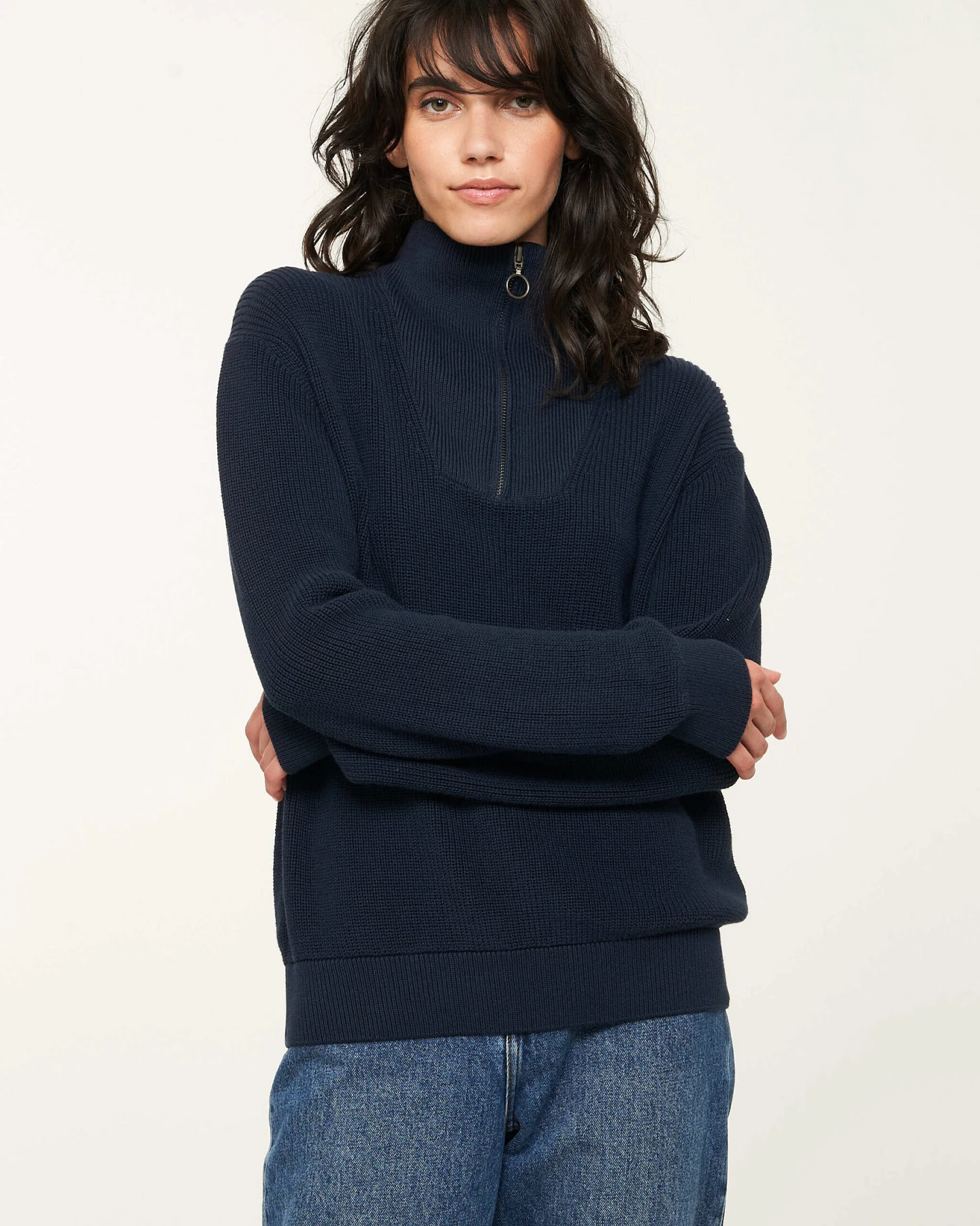 Recolution Damen vegan Pullover Nigella Dark Navy – Ansicht 2
