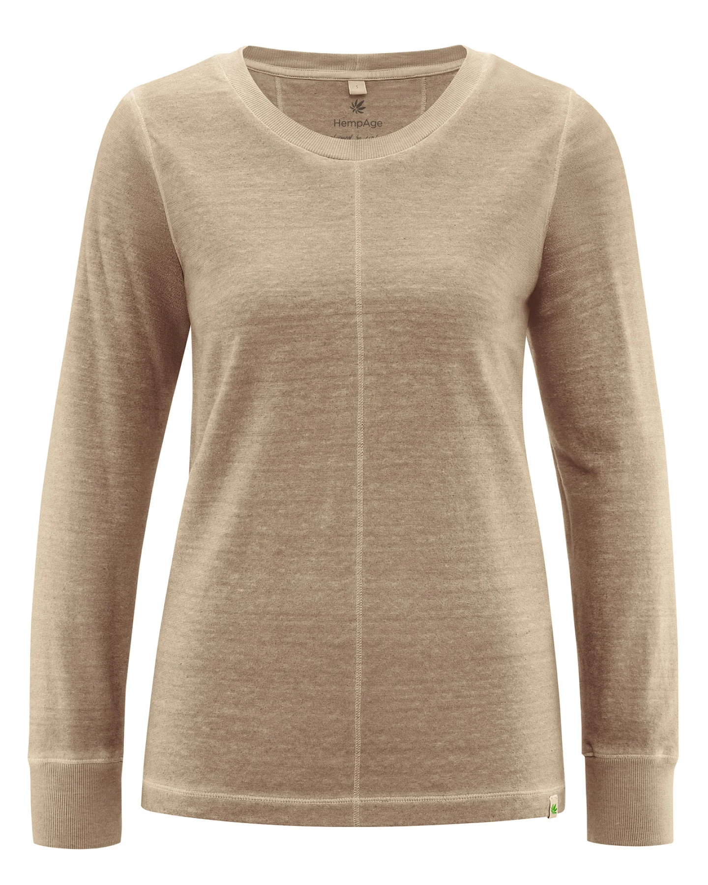 Hempage Damen vegan Langarmshirt Shiitake Braun – Ansicht 2