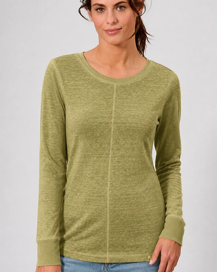 Hempage Damen vegan Langarmshirt Pasture Green