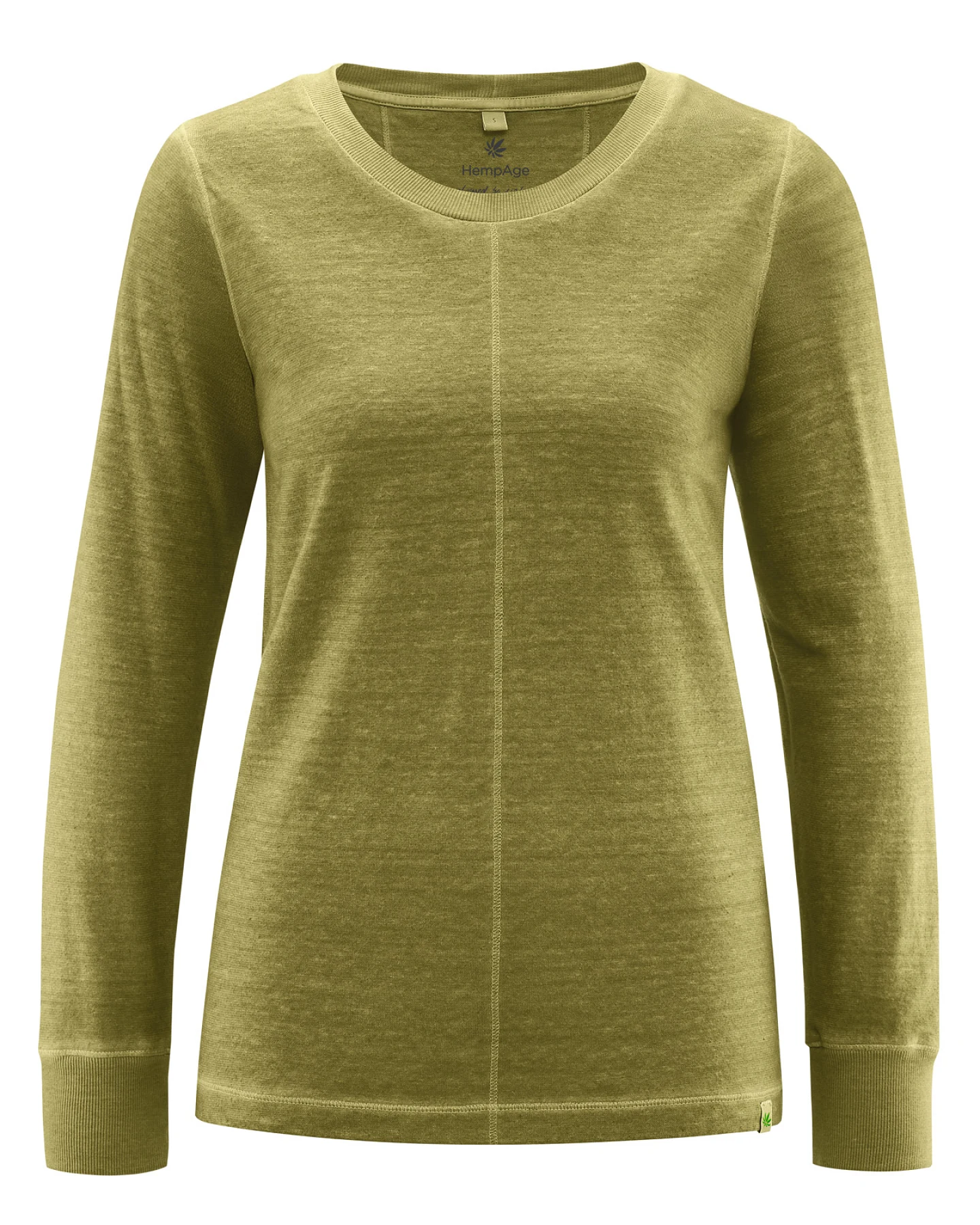 Hempage Damen vegan Langarmshirt Pasture Green – Ansicht 2