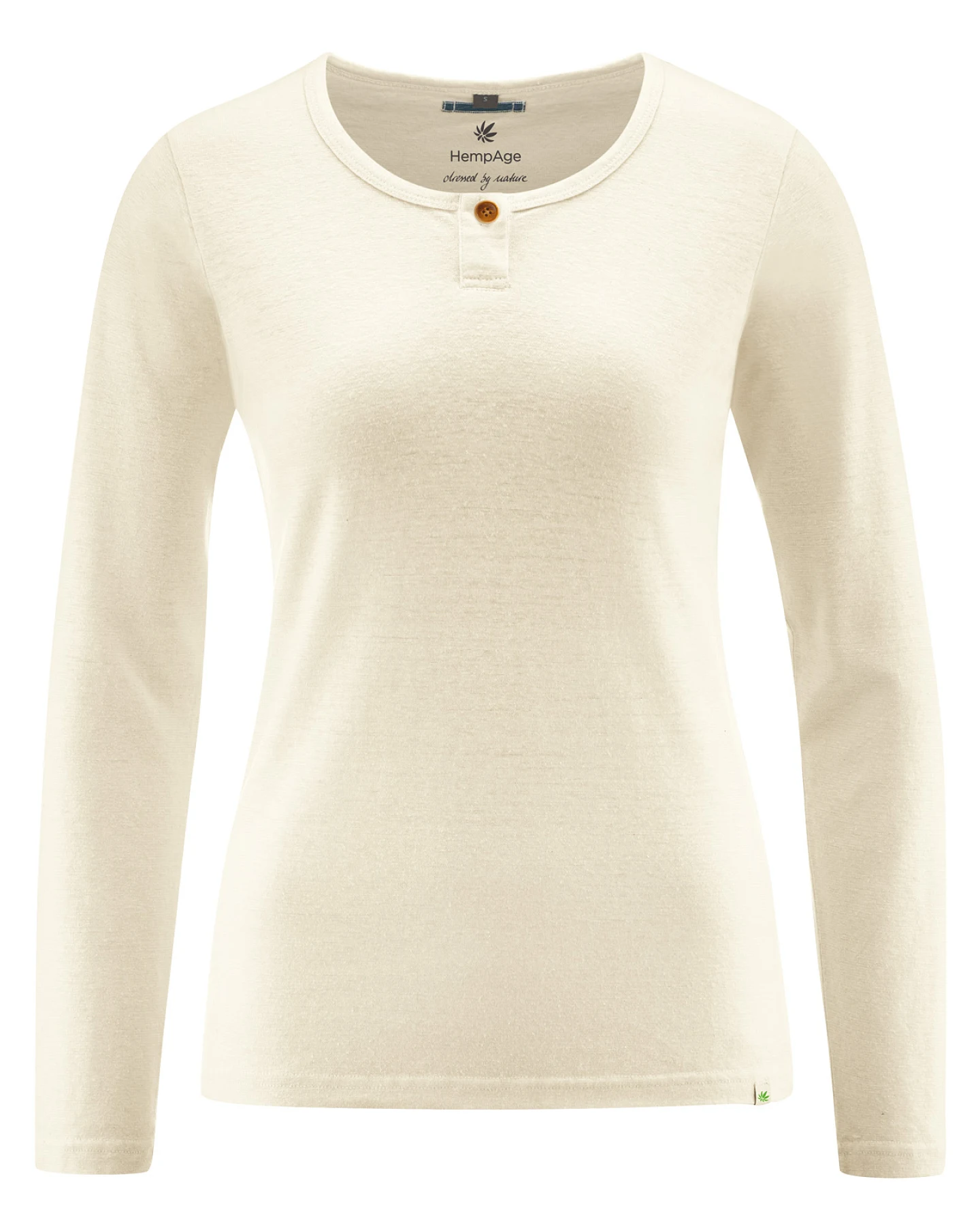 Hempage Damen vegan Langarmhemd In Naturfarbe – Ansicht 2