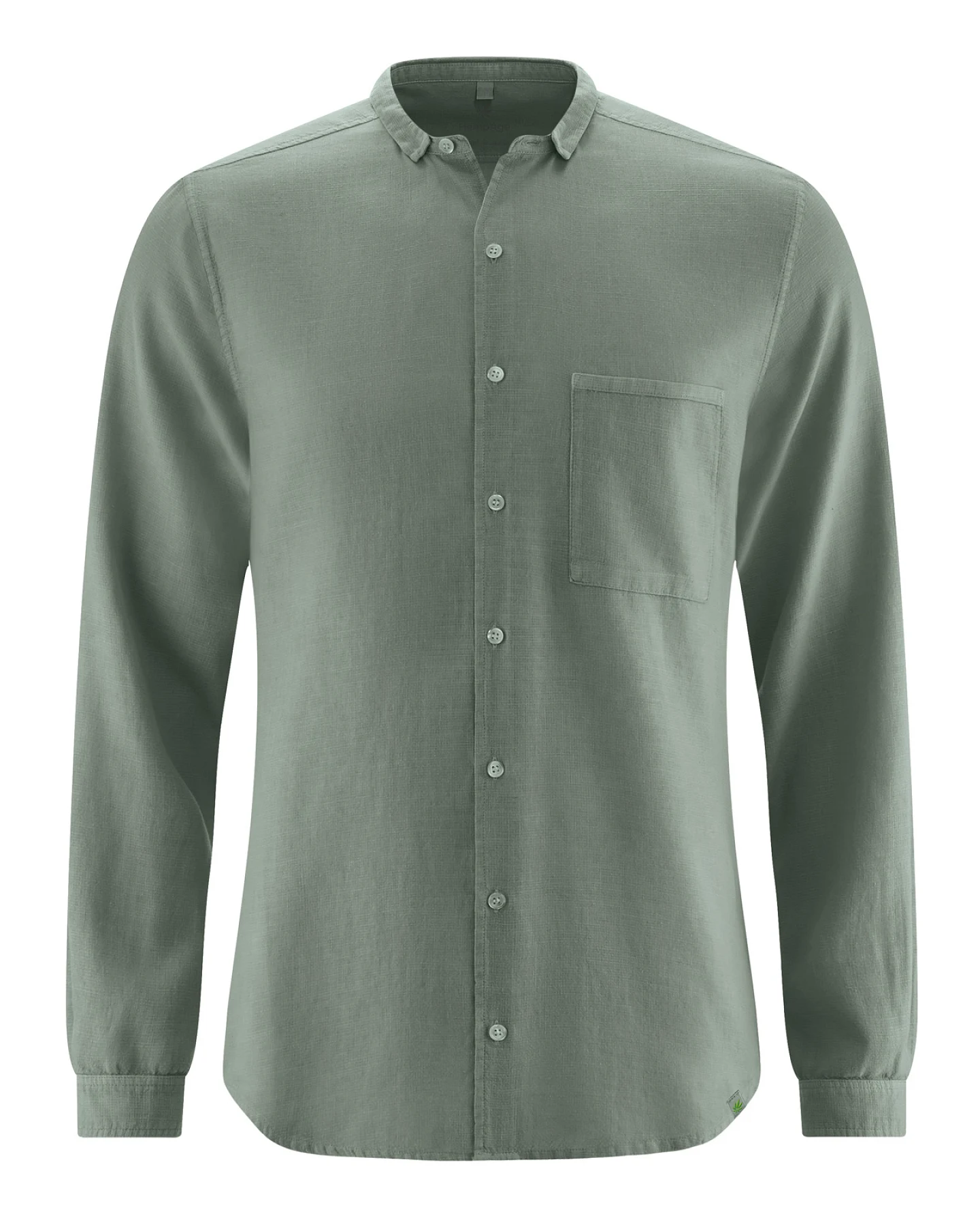 Hempage Herren vegan Langarmshirt In Thymiangrün – Ansicht 2