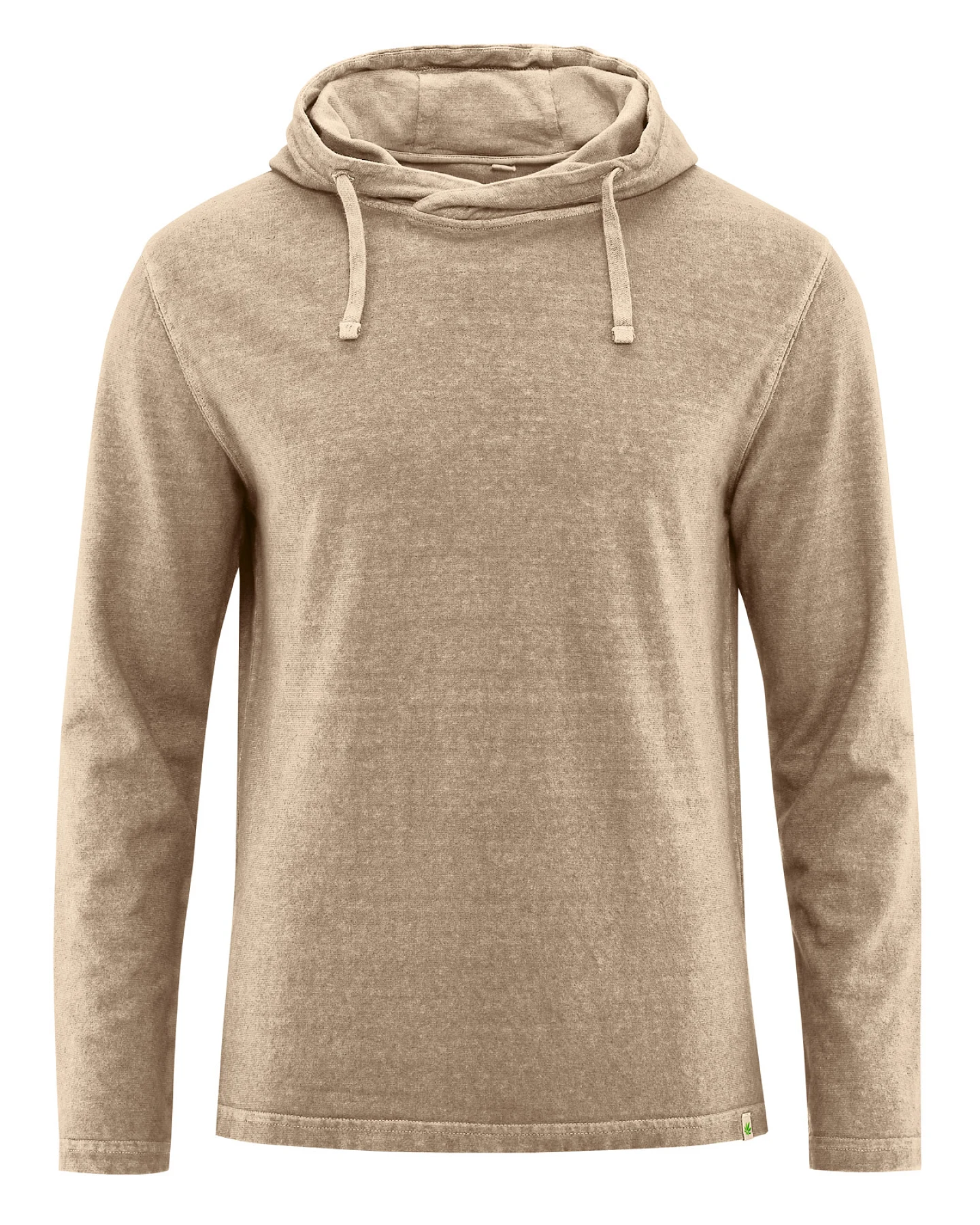 Hempage Herren vegan Kapuzen Langarmshirt Shitake Braun – Ansicht 2