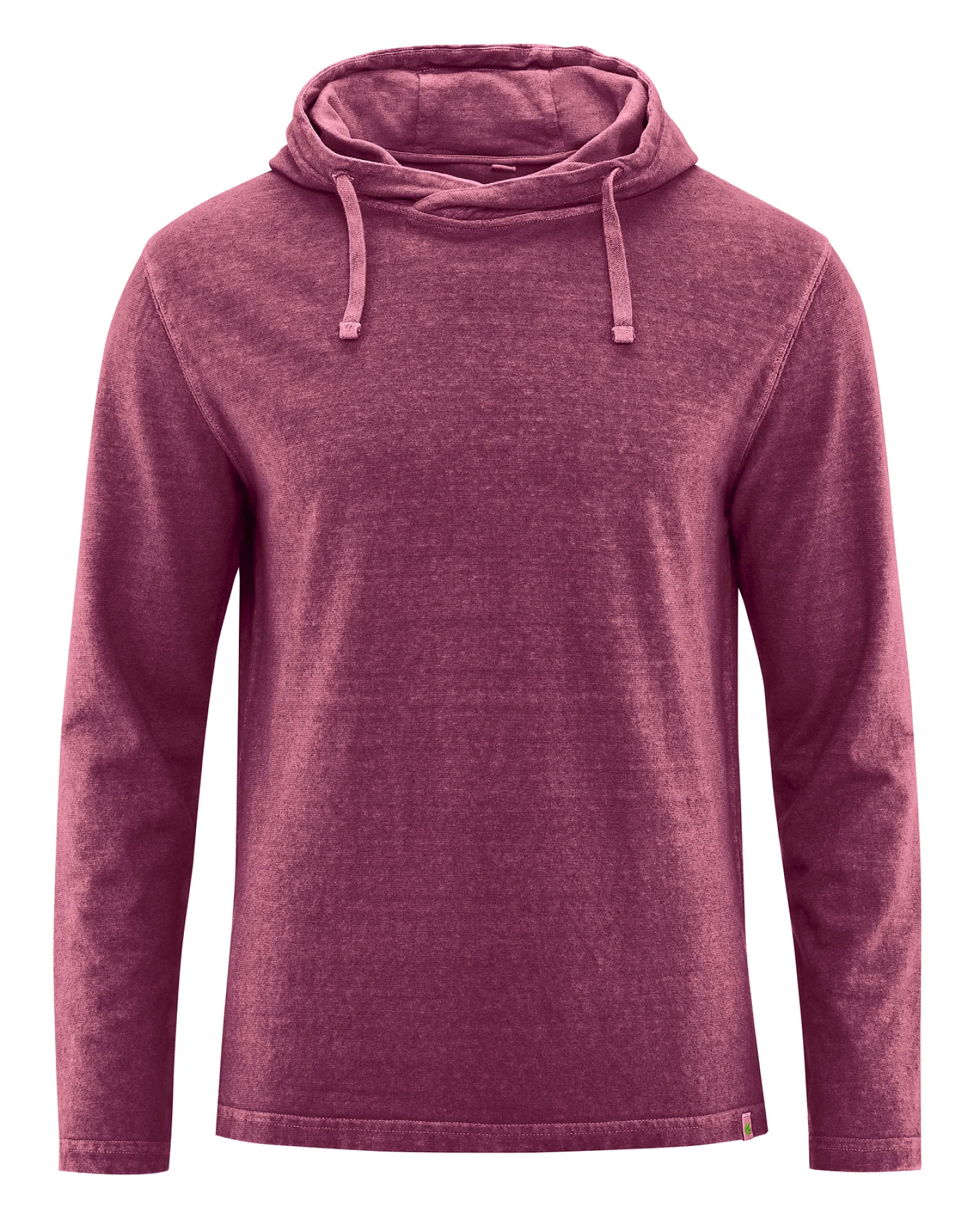 Hempage Herren vegan Langarmshirt Mit Kapuze Weinrot – Ansicht 2