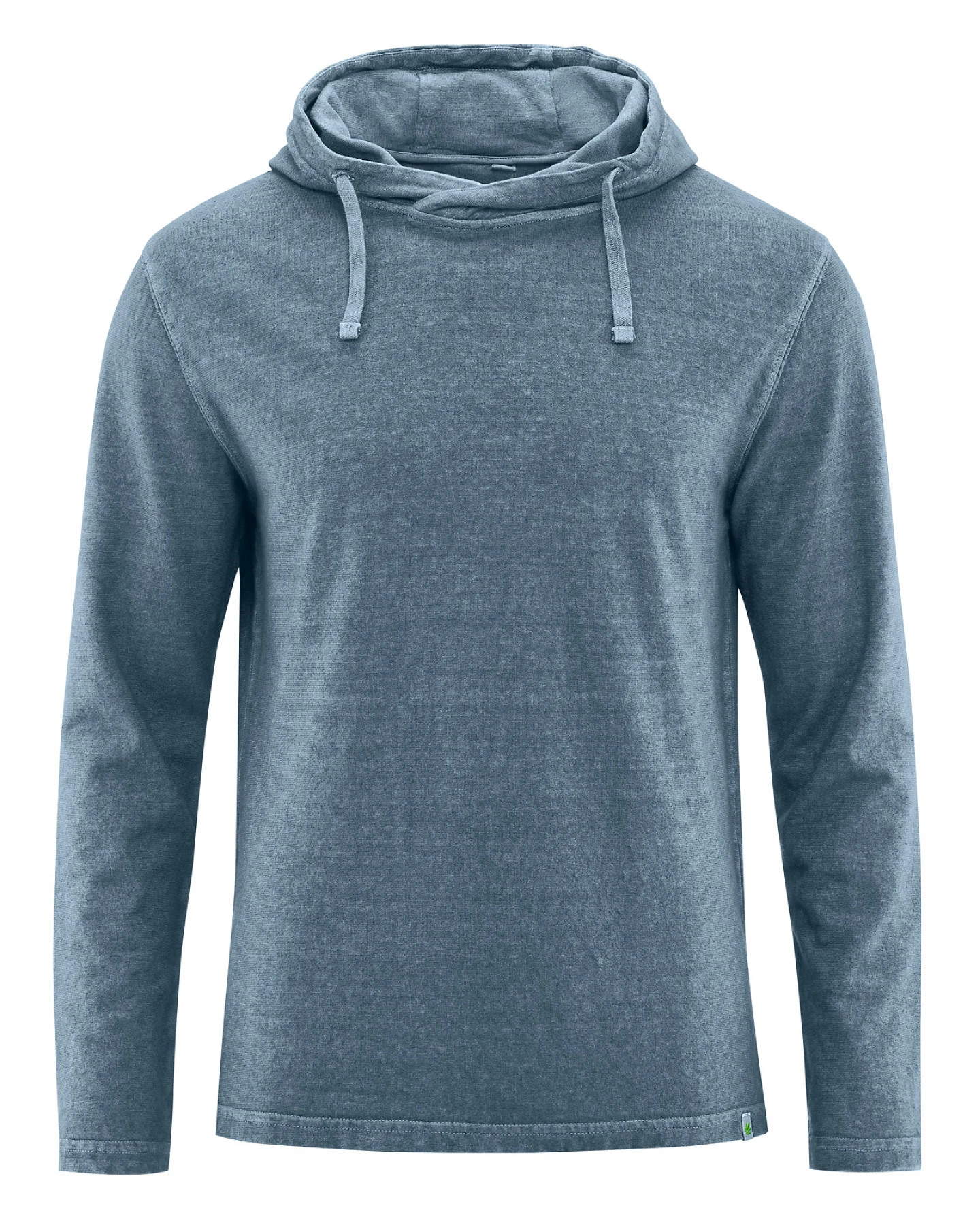Hempage Herren vegan Langarmshirt Mit Kapuze Dove Blue – Ansicht 2