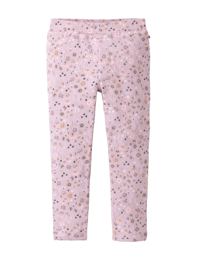 People Wear Organic - Treggings grauviolett geblümt