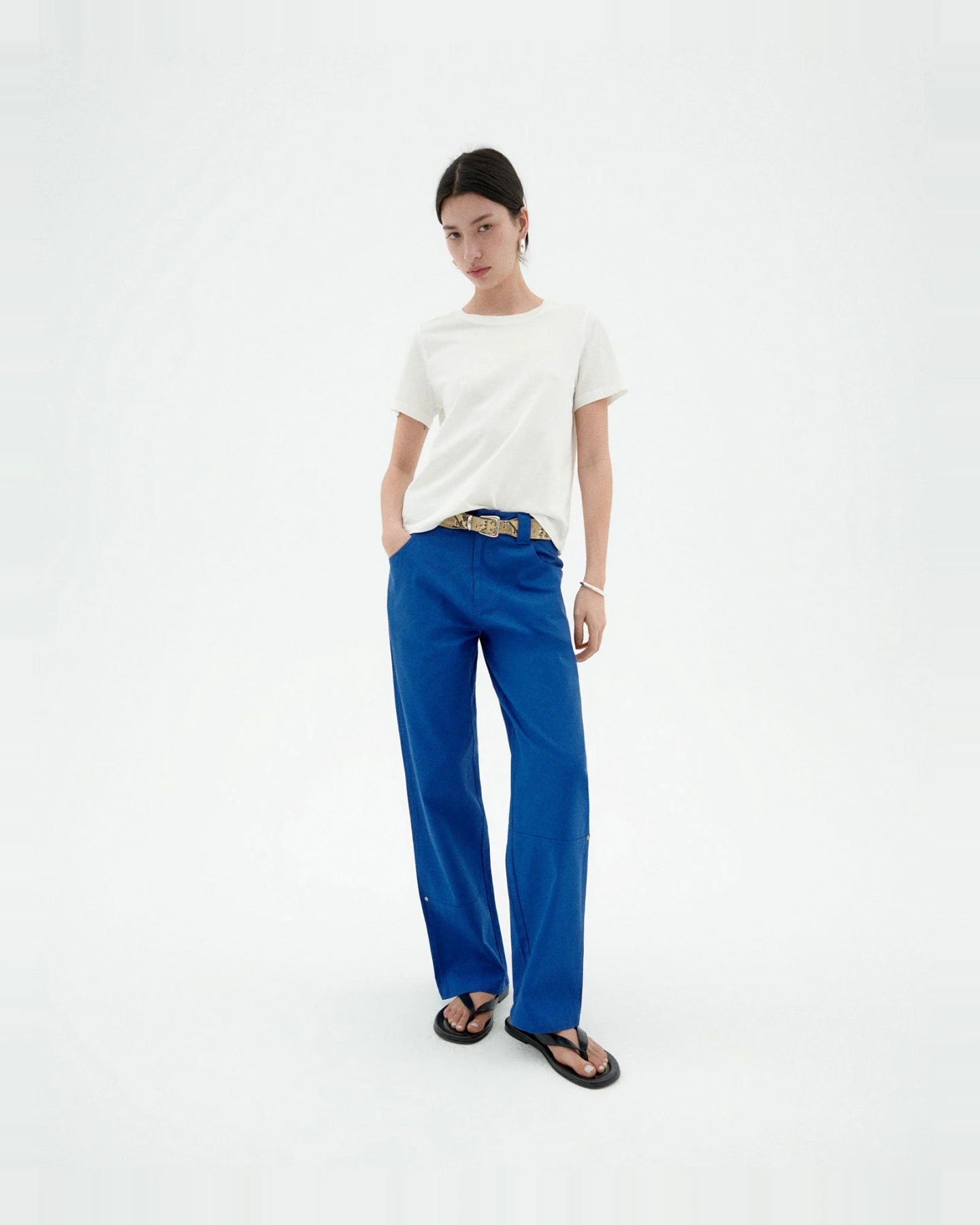 Thinking MU Damen vegan Hose Gerade Blau – Ansicht 2