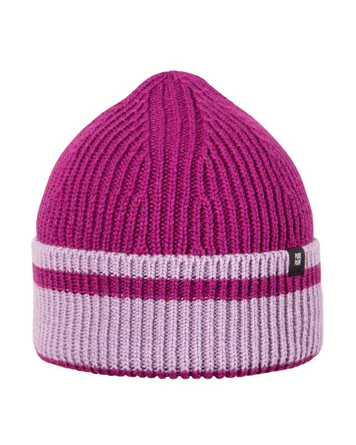 Pure Pure by Bauer - Mini Strickmütze mit Merinowolle-Seide purple-wine