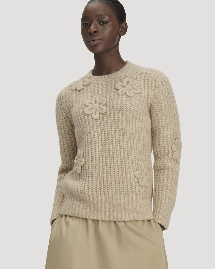hessnatur Damen Strick Pullover Relaxed aus Alpaka mit Bio-Baumwolle - braun - Größe L