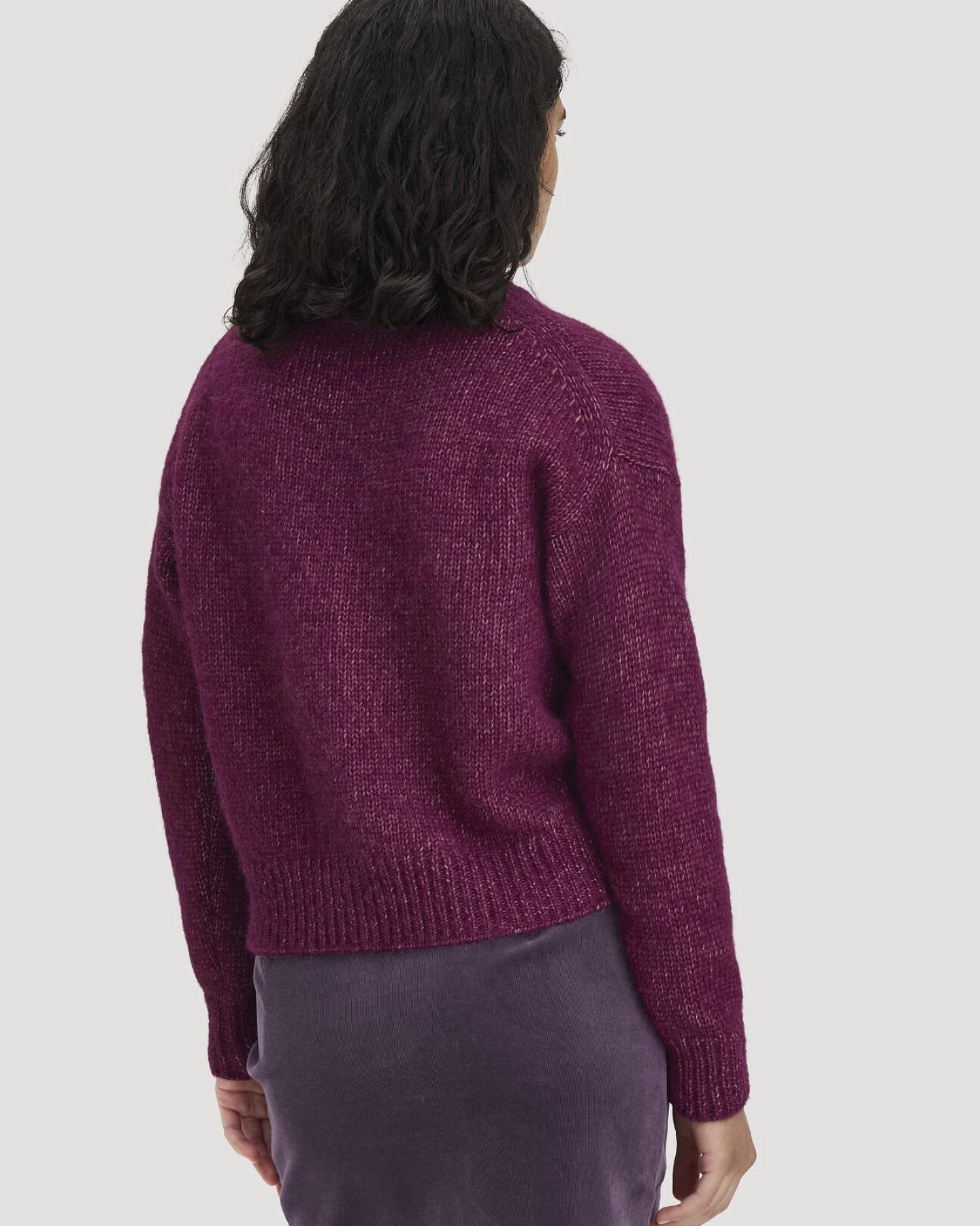 hessnatur Damen Strickjacke Relaxed aus Alpaka und Bio-Baumwolle - rot - Größe XS – Ansicht 3
