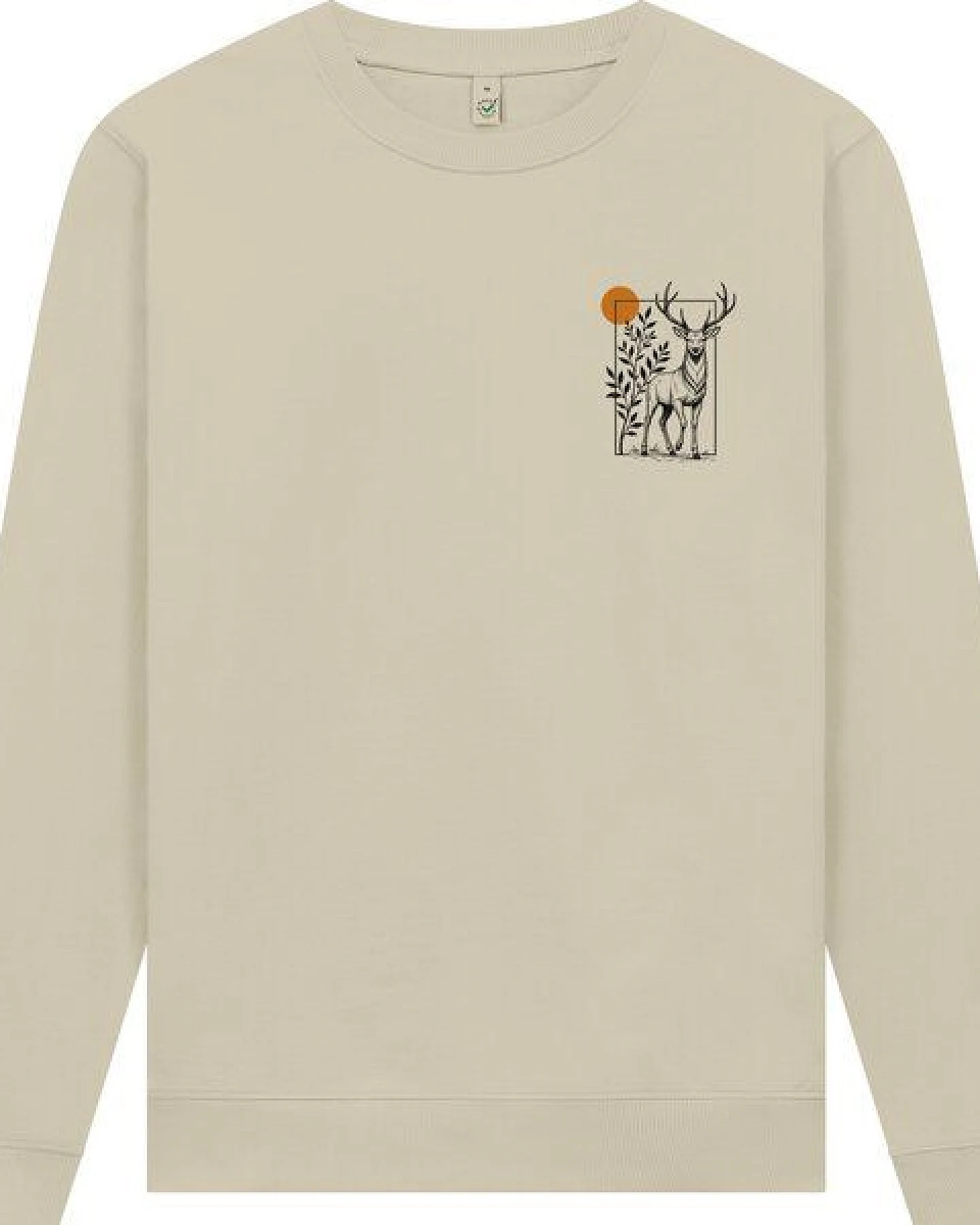 Spreecult Eingerahmter Hirsch - Unisex Sweatshirt - Bio und Fair - Wald Natur Tiere Sonne – Ansicht 2