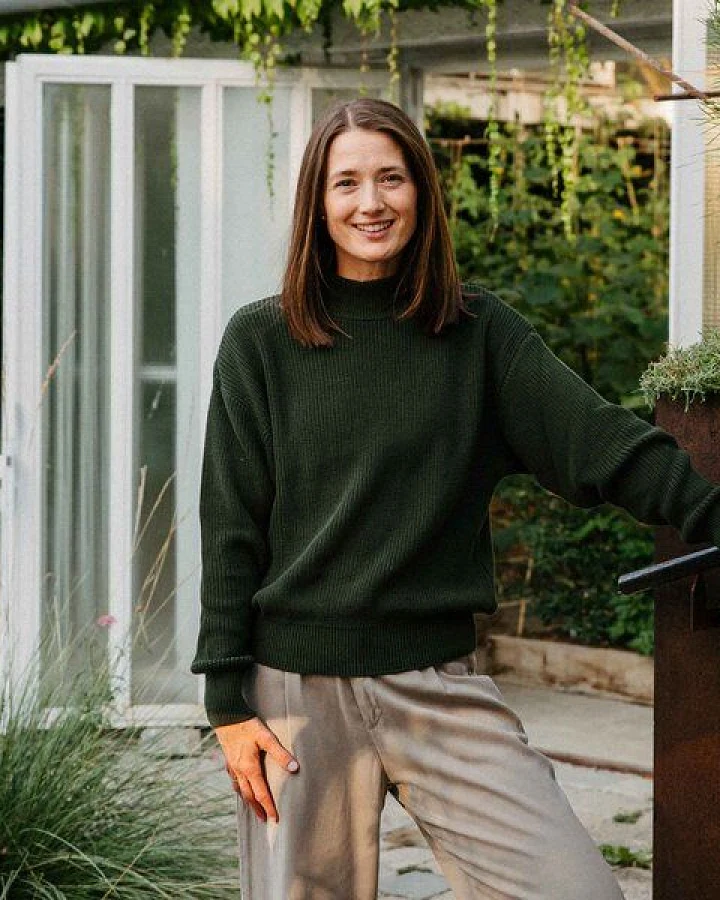 Vresh Clothing Alva - Strickpullover mit Stehkragen aus Biobaumwolle