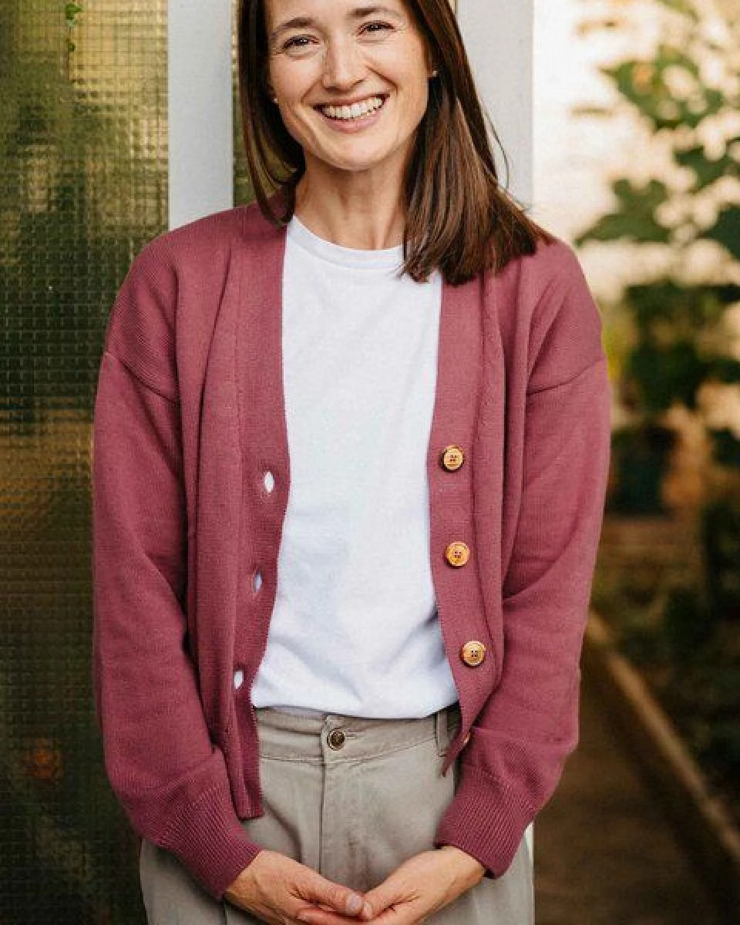 Vresh Clothing Vreia, Kurze Strickjacke aus Biobaumwolle – Ansicht 4