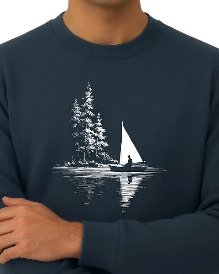 Spreecult Segelboot- Unisex Sweatshirt - Bio und Fair - Wald Natur Nacht