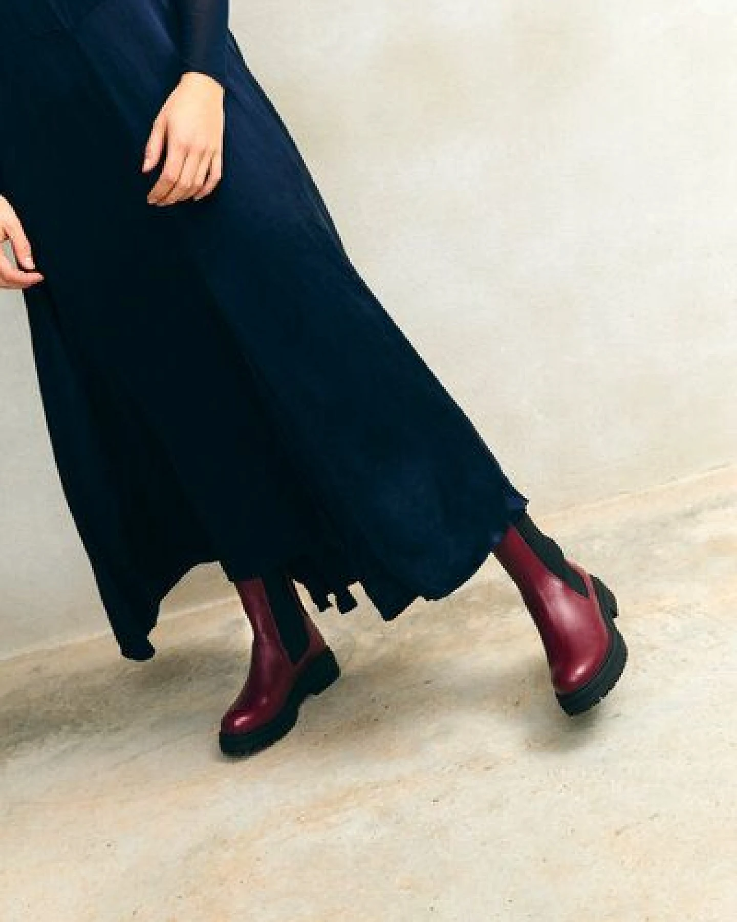 Jutelaune Alberta Burgundy Chelsea High Boots – Ansicht 2