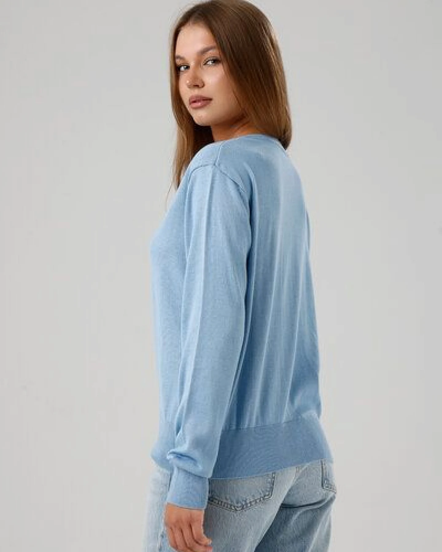 GORG Damen Strickpullover mit V-Ausschnitt – Ansicht 4