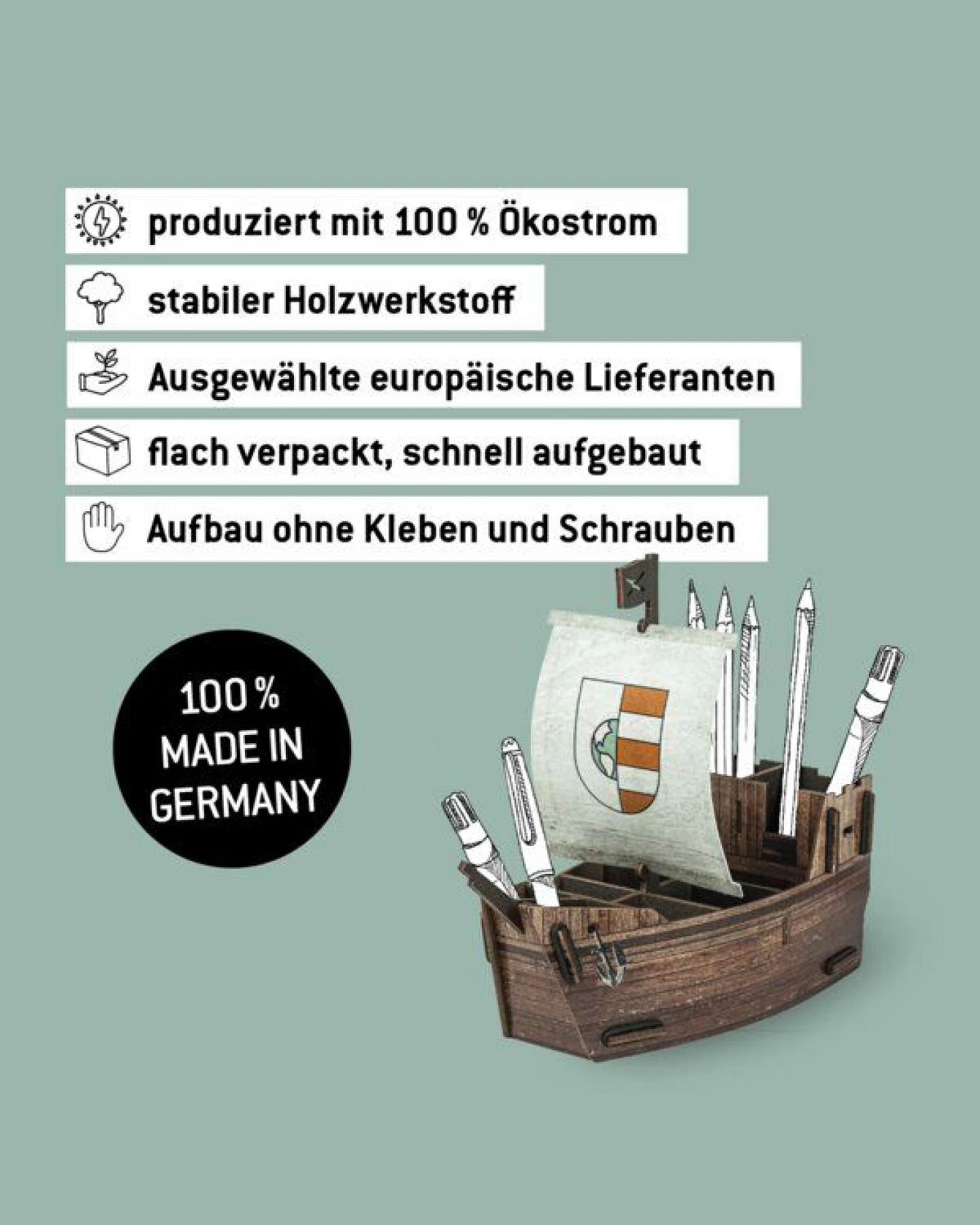 WERKHAUS Stiftebox Segelschiff – Ansicht 3