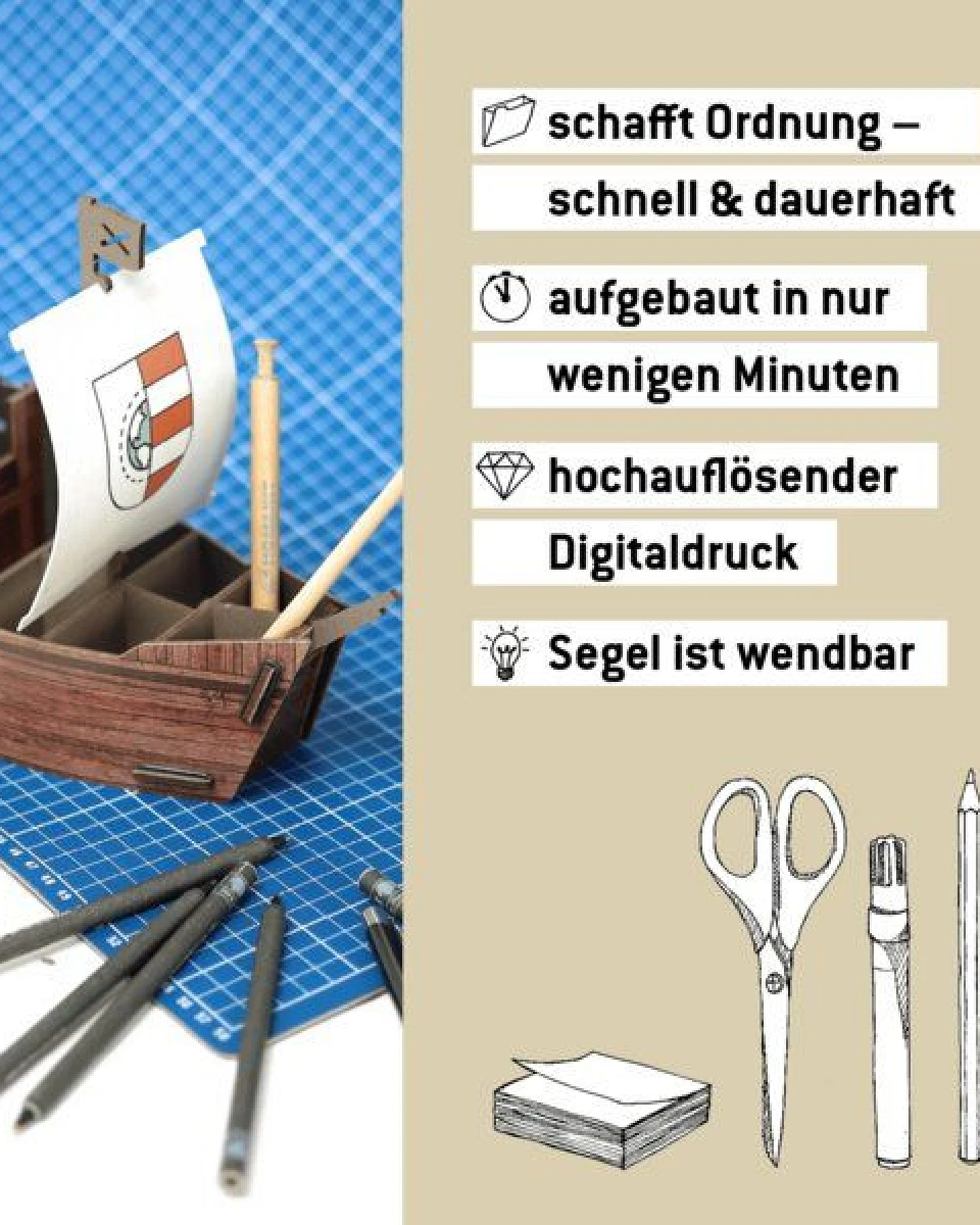 WERKHAUS Stiftebox Segelschiff – Ansicht 4