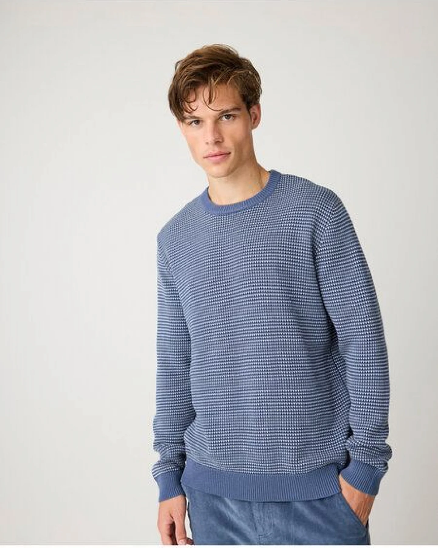KnowledgeCotton Apparel Strickpullover Jacquard crew neck sweater – Ansicht 4