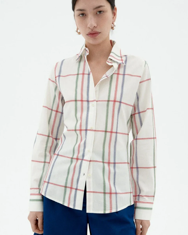 Thinking MU Damen vegan Hemd Katha Kariert Multicolor