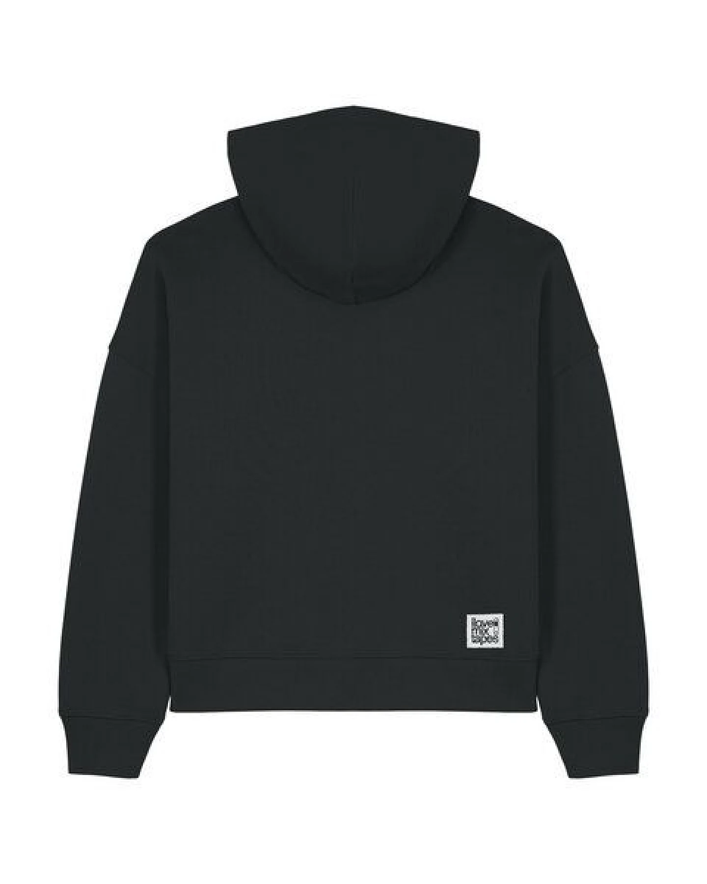 ilovemixtapes NO SMALL TALK Damen Hoodie – schwarz mit weißem Brustdruck – Ansicht 2