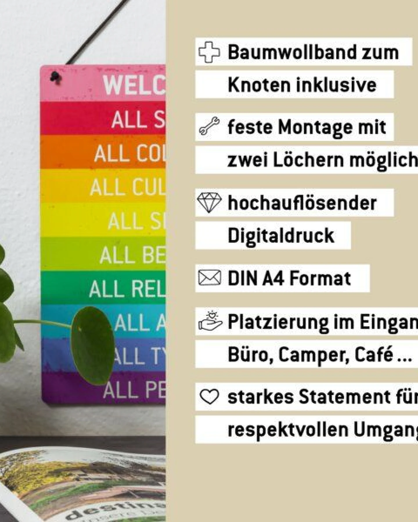 WERKHAUS Deko - Schild WELCOME A4 – Ansicht 3