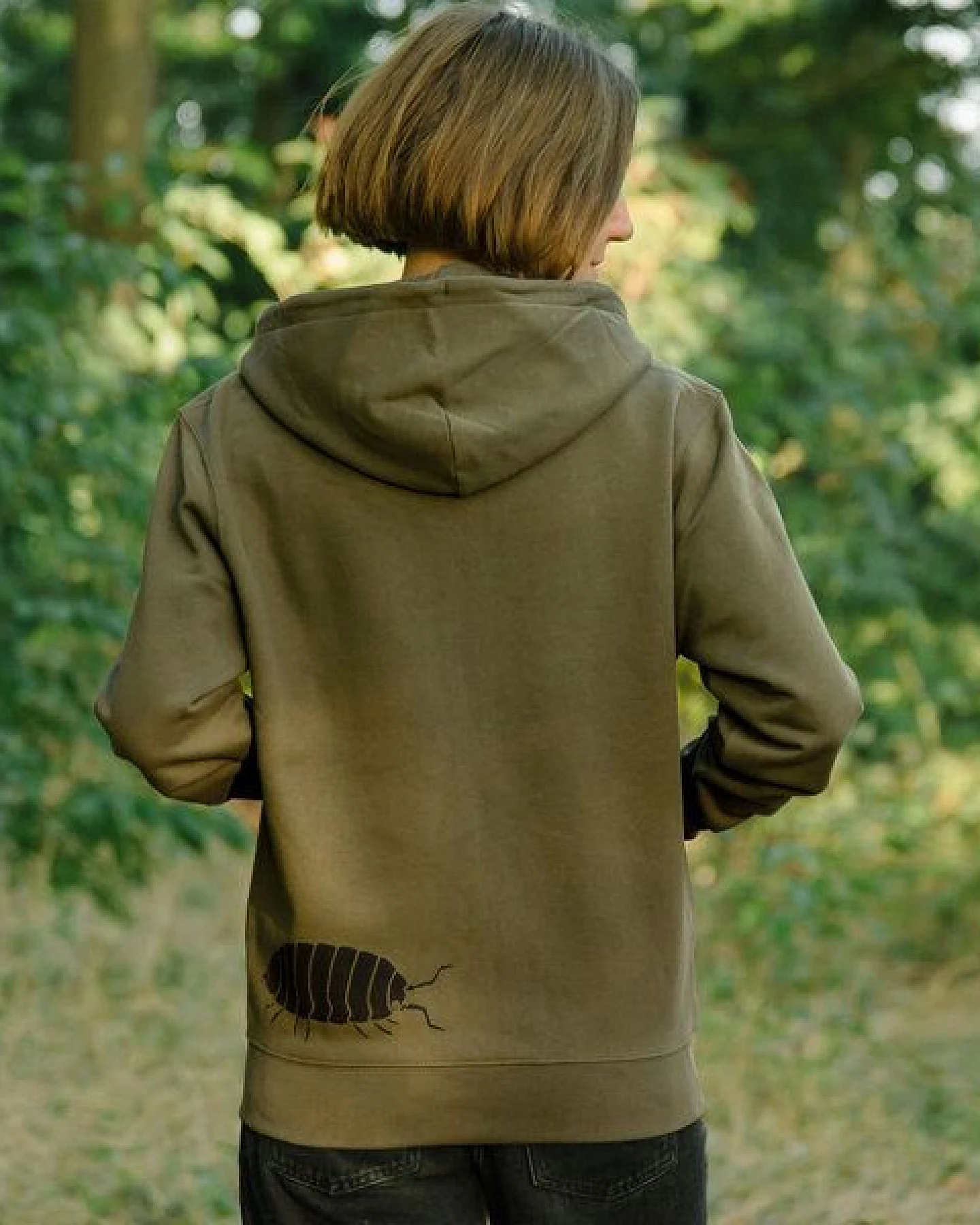 Cmig Greta Assel Kapuzenjacke unisex in Khaki – Ansicht 4