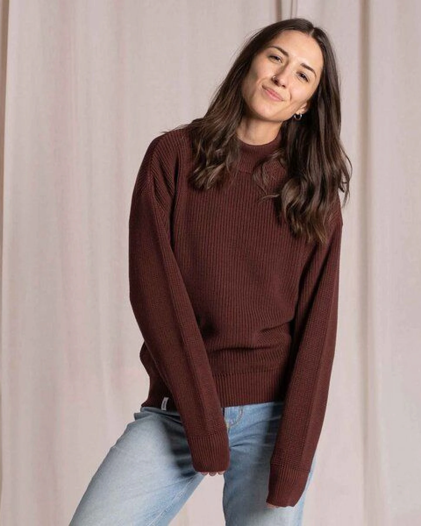 Vresh Clothing Alva - Strickpullover mit Stehkragen aus Biobaumwolle – Ansicht 2