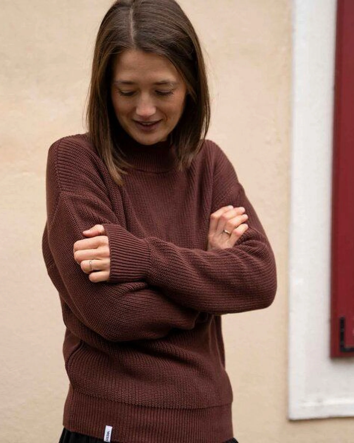 Vresh Clothing Alva - Strickpullover mit Stehkragen aus Biobaumwolle – Ansicht 4