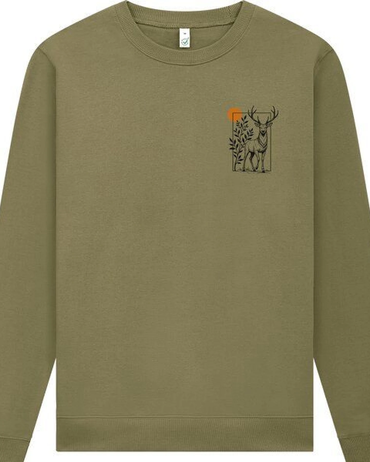 Spreecult Eingerahmter Hirsch - Unisex Sweatshirt - Bio und Fair - Wald Natur Tiere Sonne – Ansicht 2