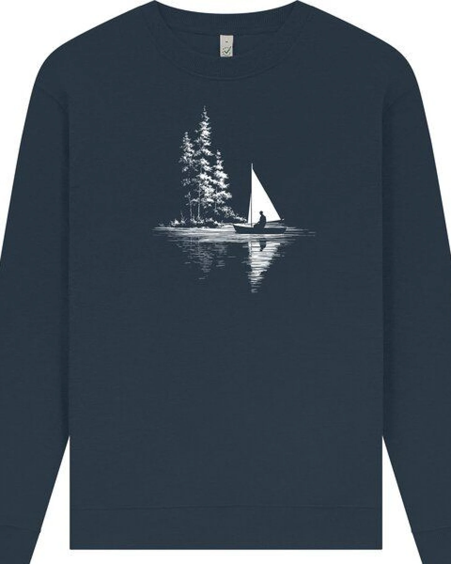Spreecult Segelboot- Unisex Sweatshirt - Bio und Fair - Wald Natur Nacht – Ansicht 2