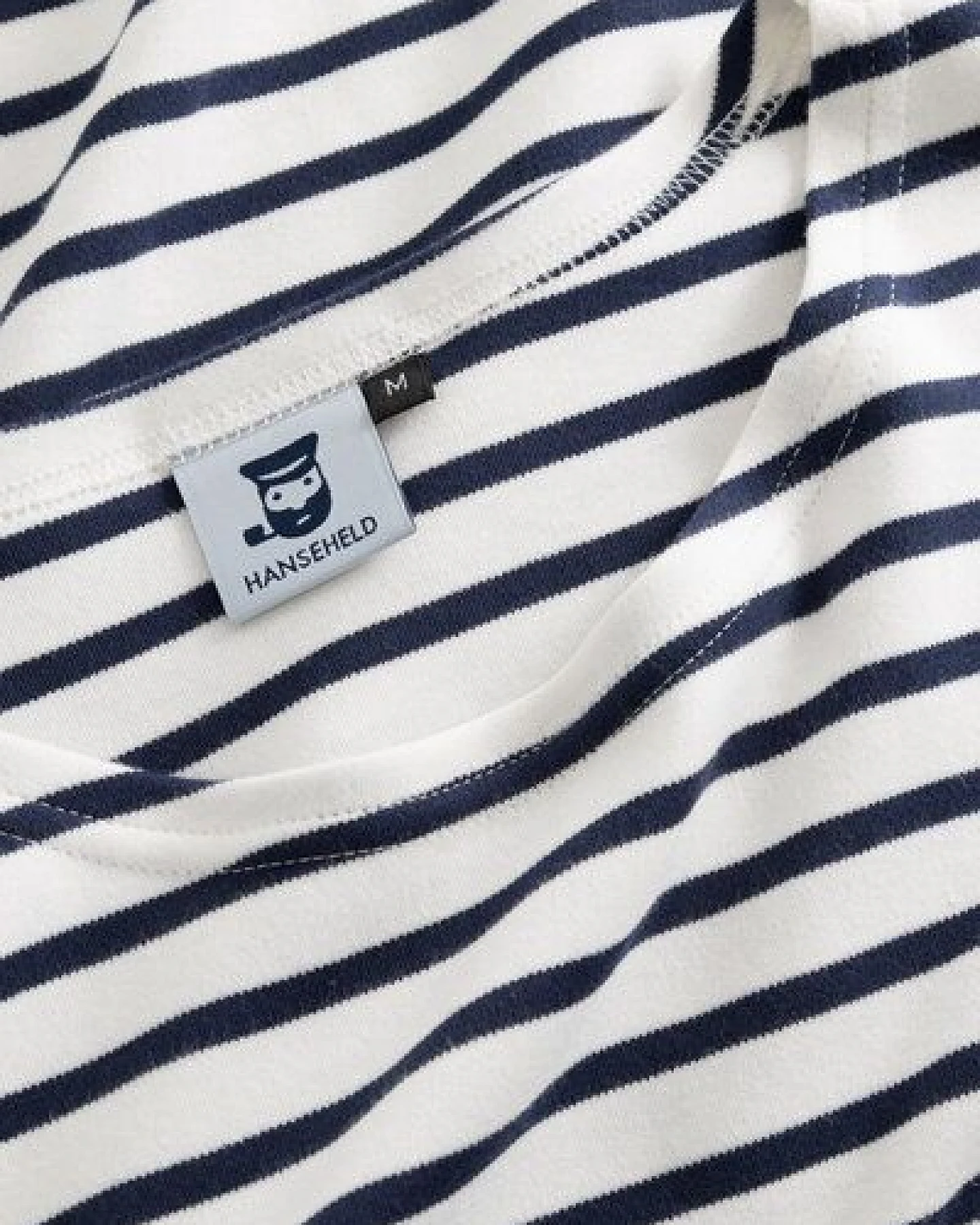 Hanseheld Streifenshirt Herren Petrol-Natur Langarm GOTS Organic – Ansicht 4