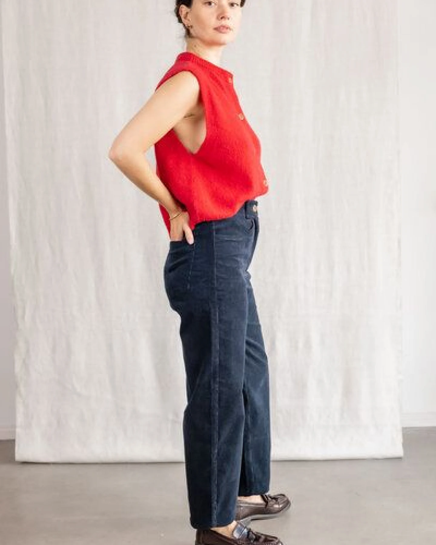 Jyoti - Fair Works Baumwollcord Hose Palash – Ansicht 2