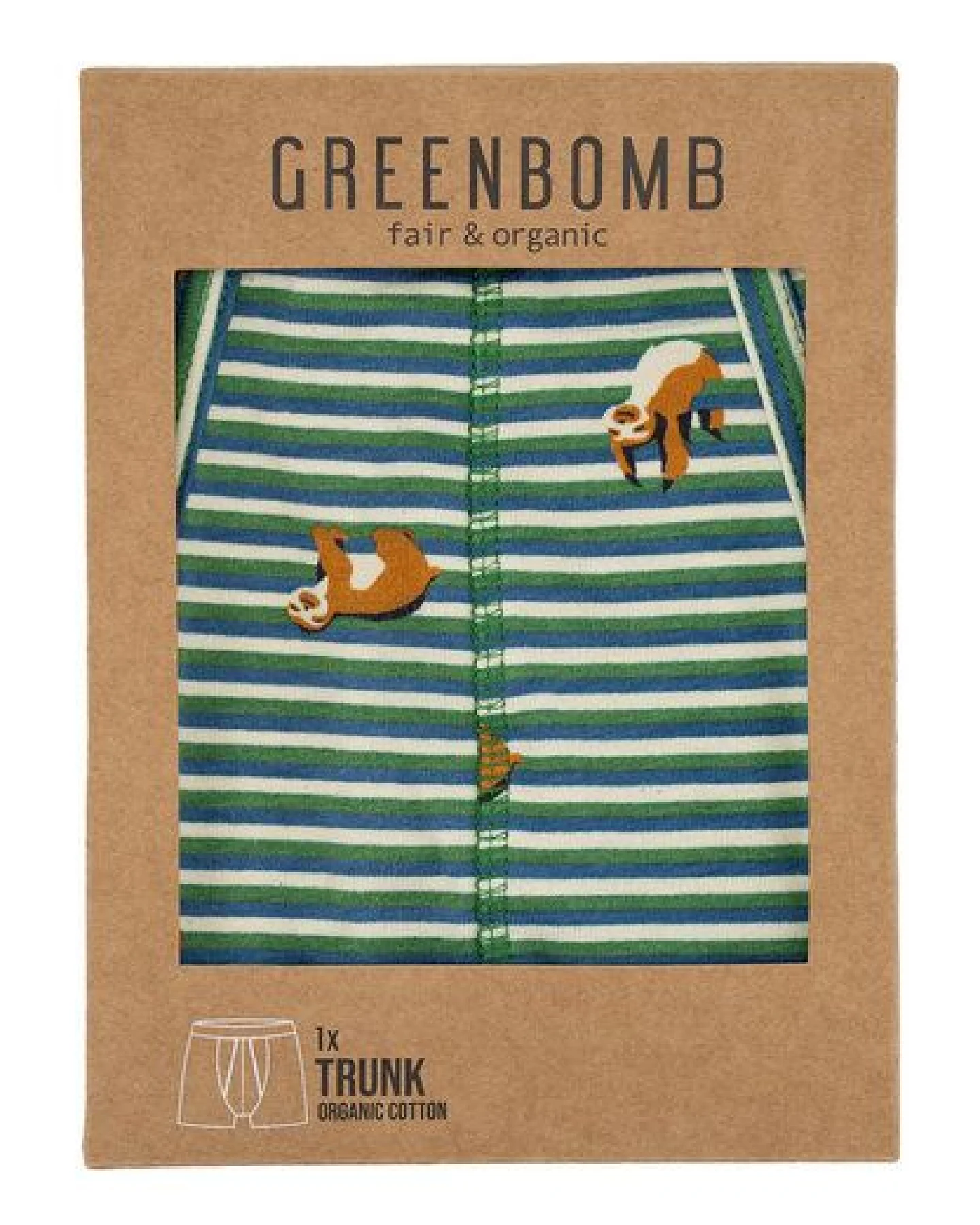 GREENBOMB Animal Sloth Trunk - Figurbetonte Trunk aus Bio-Baumwoll Mix / hochwertiger Print / GOTS / Fair & Vegan – Ansicht 4