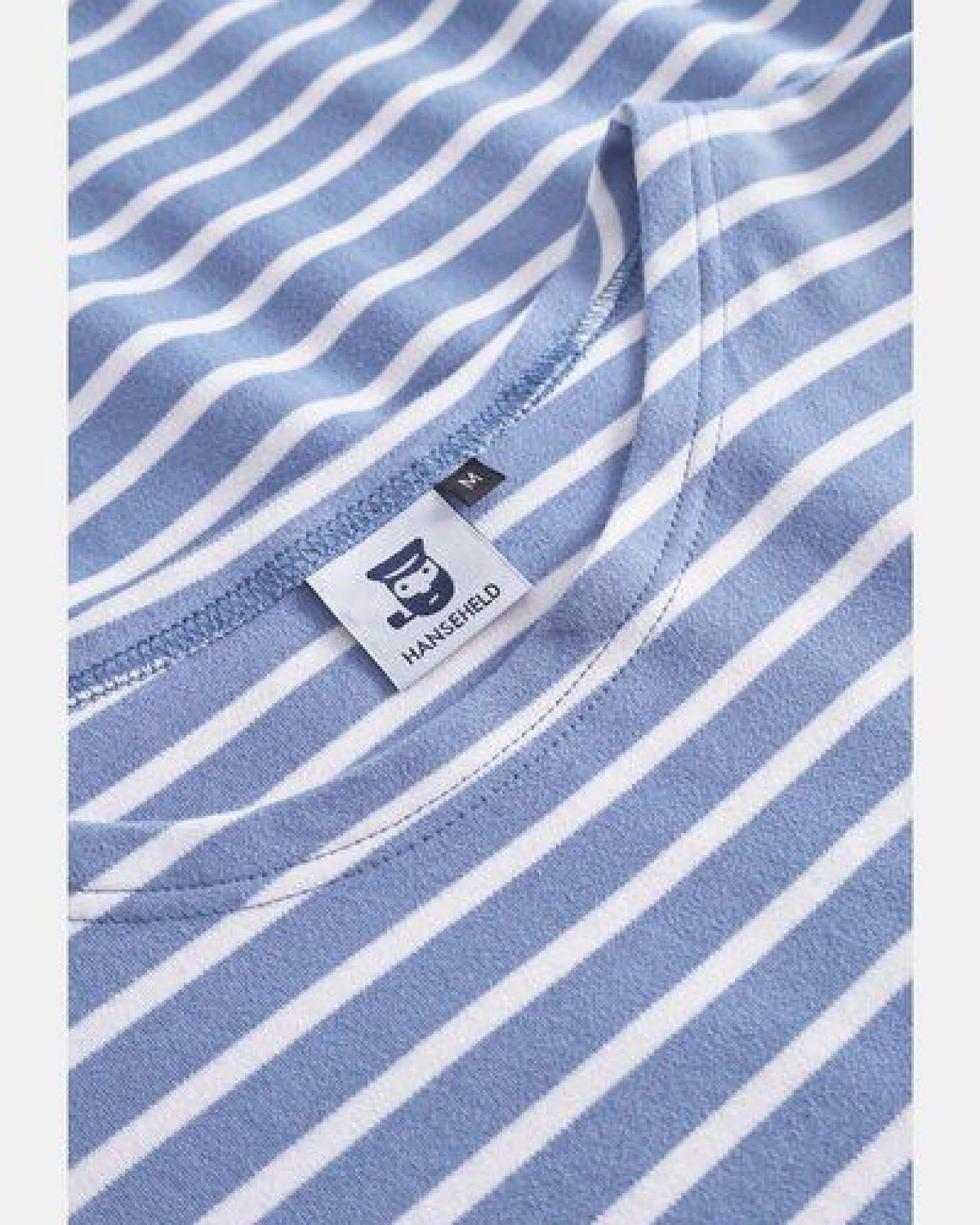 Hanseheld Streifenshirt Herren Petrol-Natur Langarm GOTS Organic – Ansicht 2