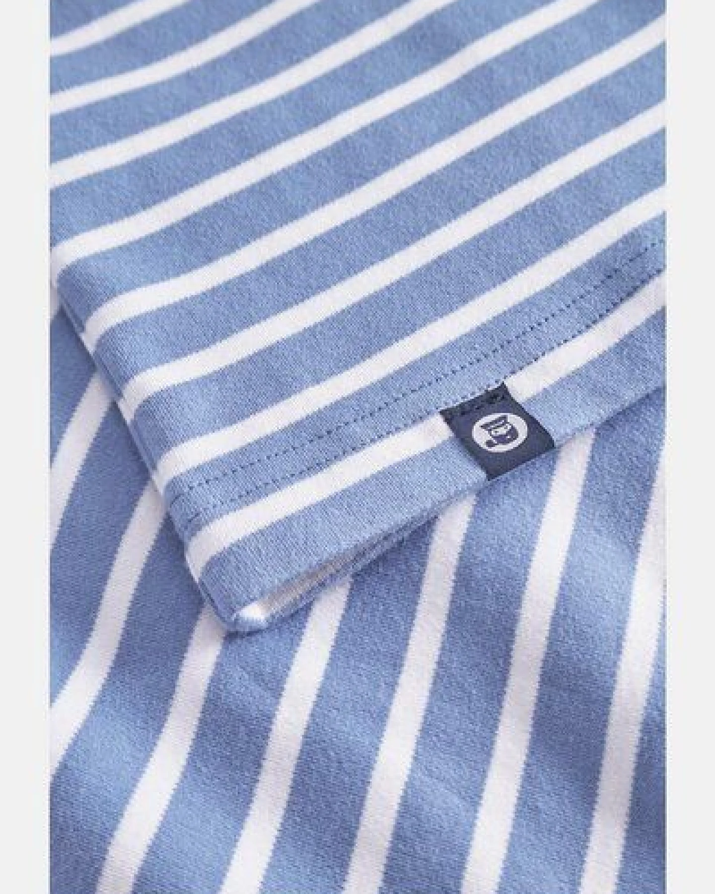Hanseheld Streifenshirt Herren Petrol-Natur Langarm GOTS Organic – Ansicht 4