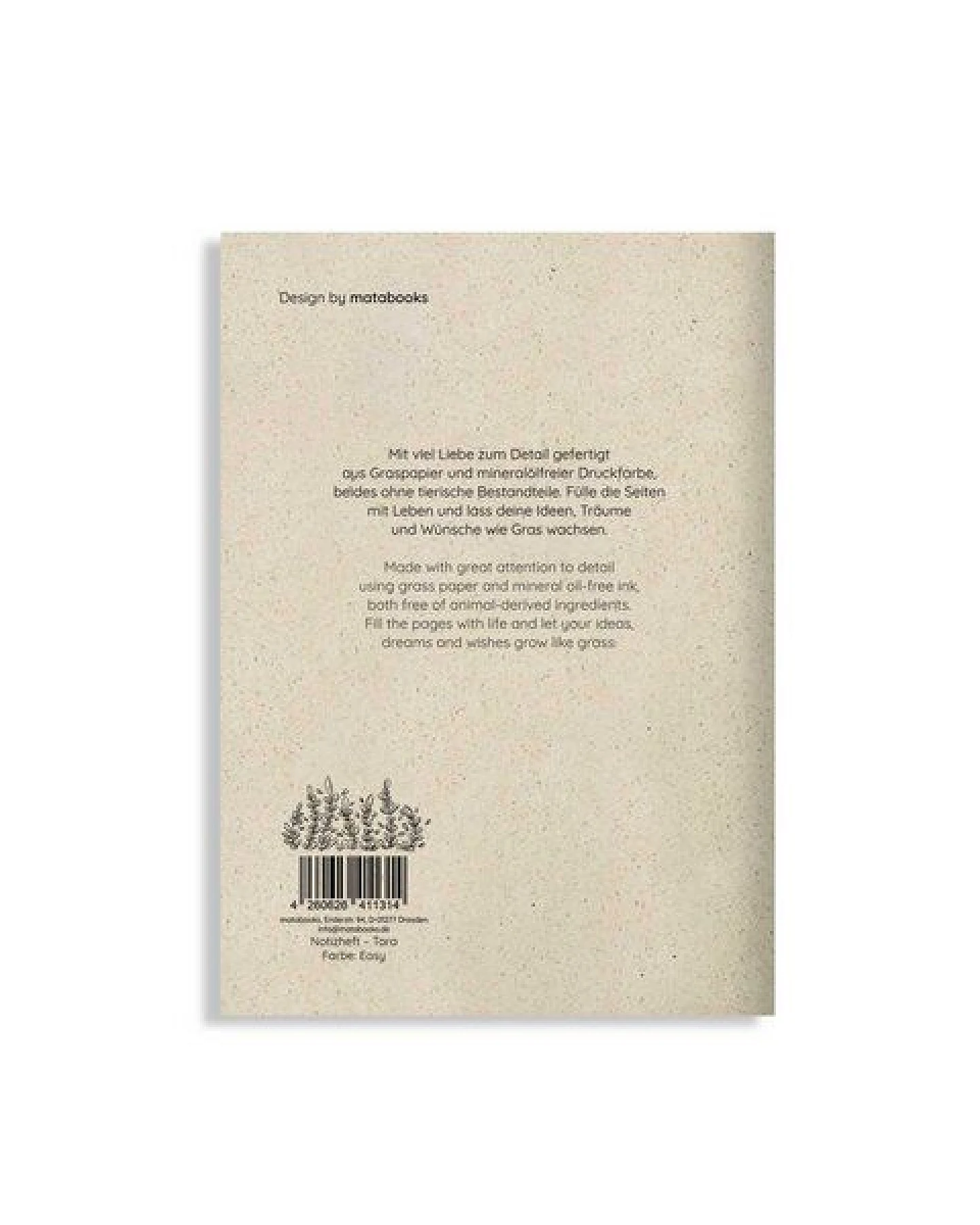 matabooks® Notizheft A5 blanko aus Graspapier – Tara – Ansicht 3