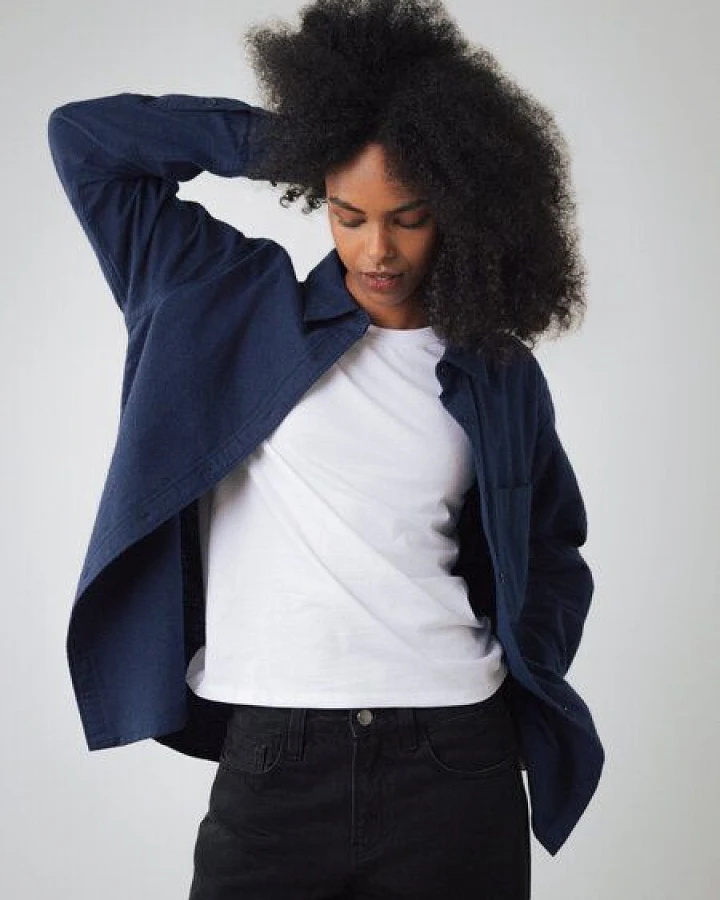 Honest Basics Damen Flanellhemd aus Bio-Baumwolle