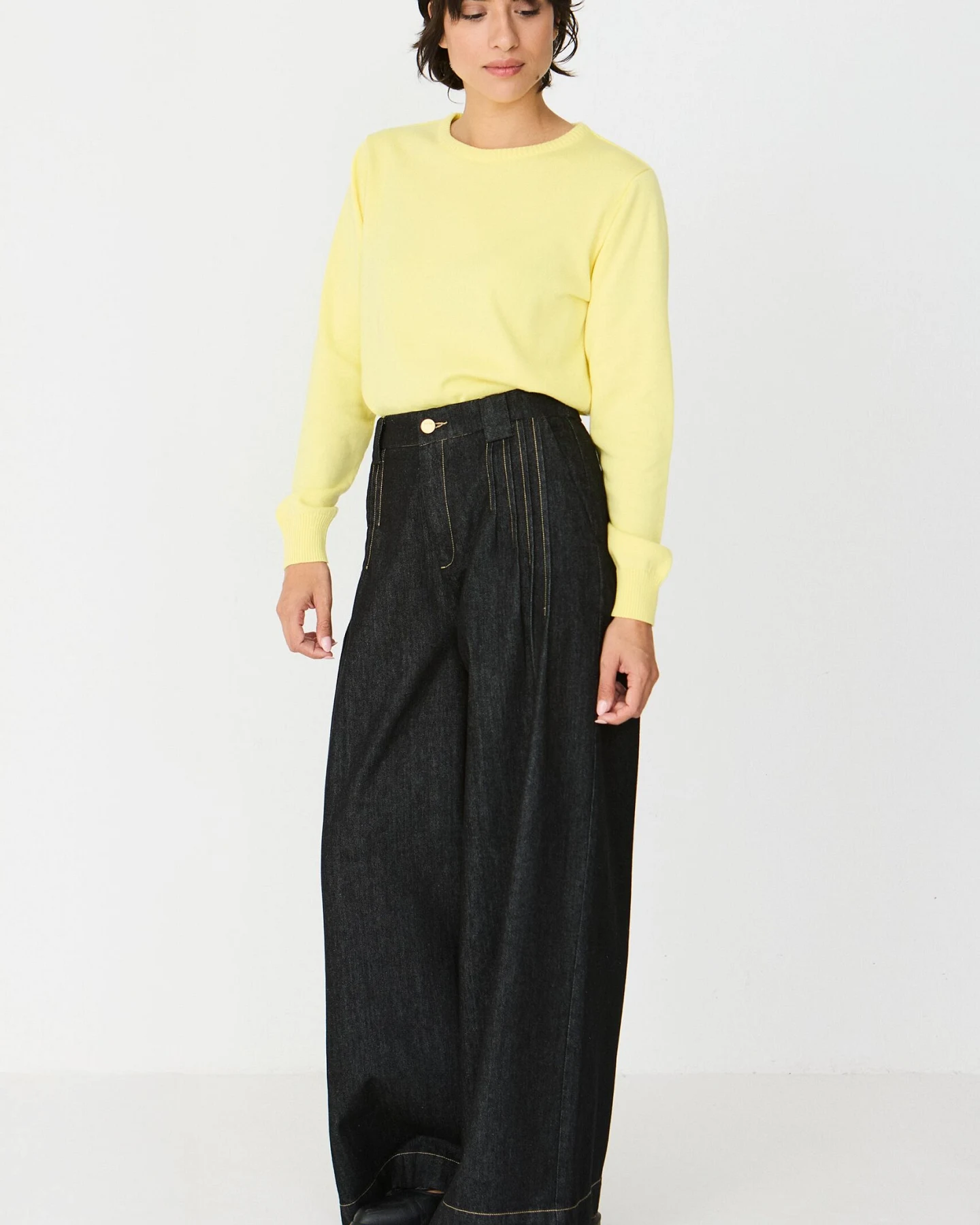 SKFK Damen vegan Palazzo-Hose Amalur Schwarz – Ansicht 2
