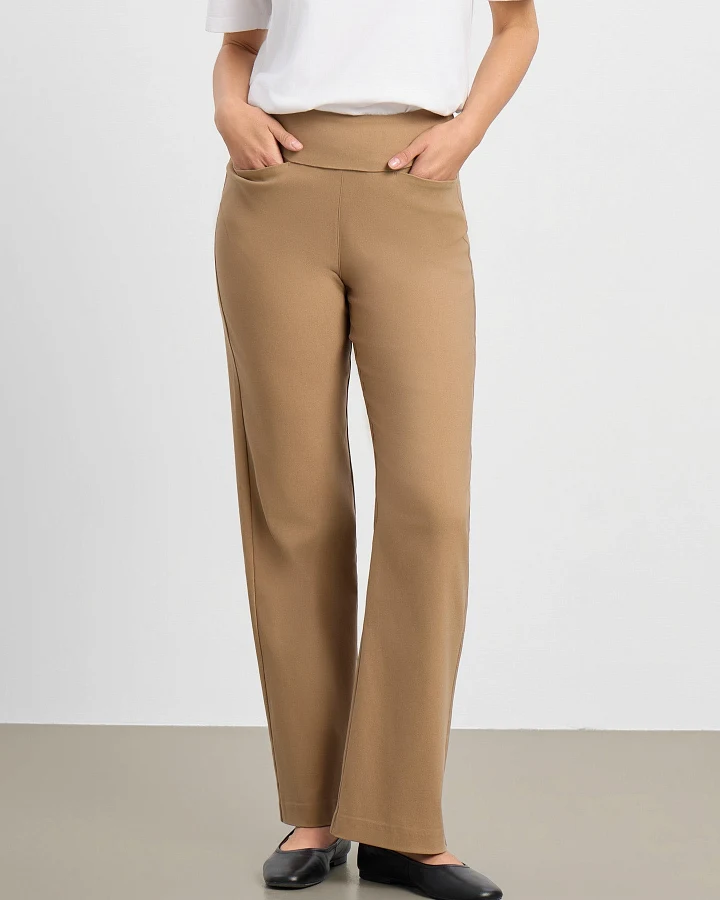 LAURIE Damen vegan Hose Thea Straight Mittellang, Nougat