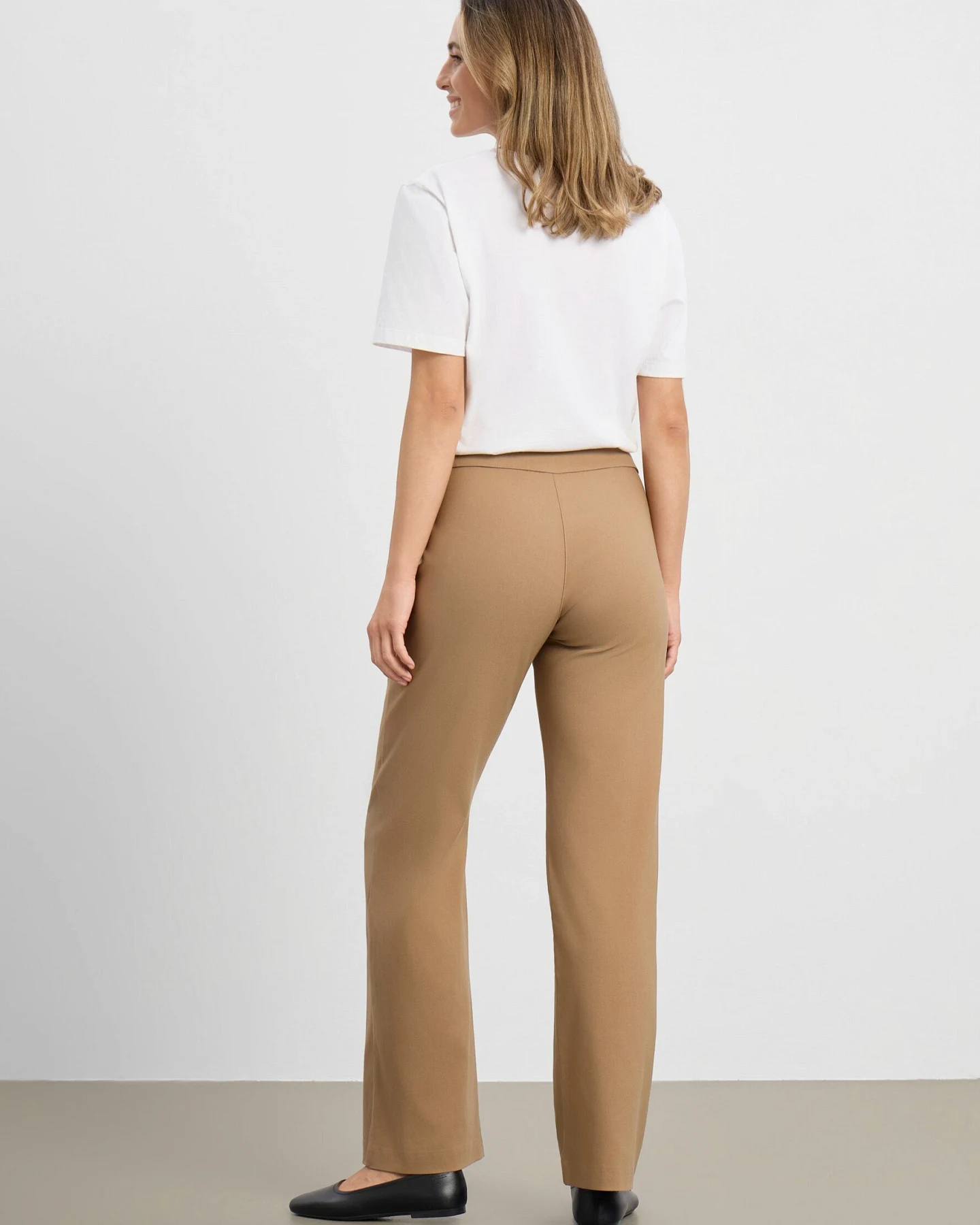 LAURIE Damen vegan Hose Thea Straight Mittellang, Nougat – Ansicht 2