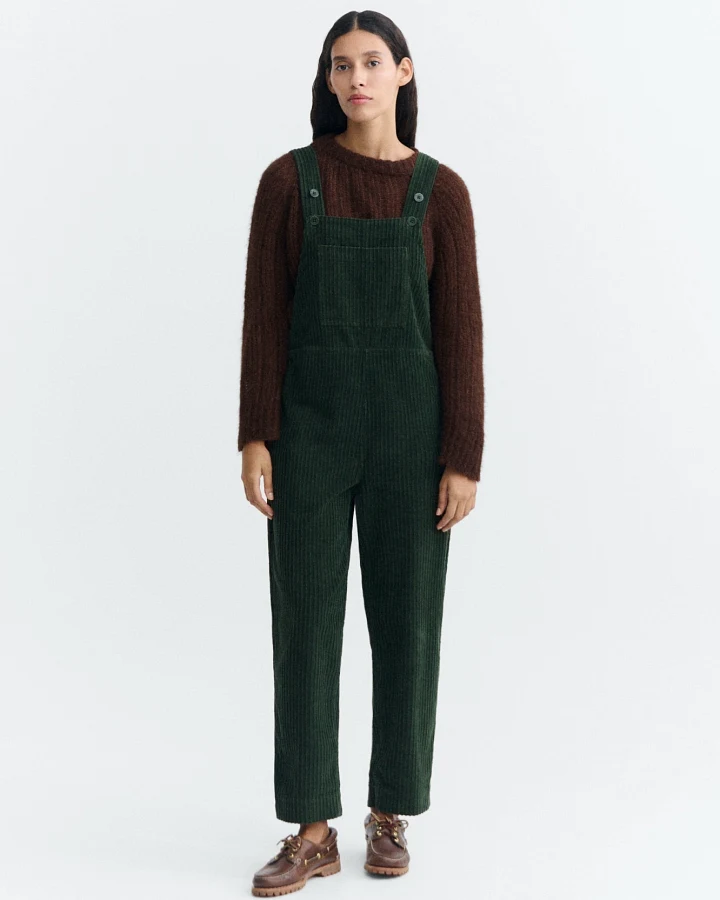Thinking MU Damen vegan Jumpsuit Luz Flaschengrün