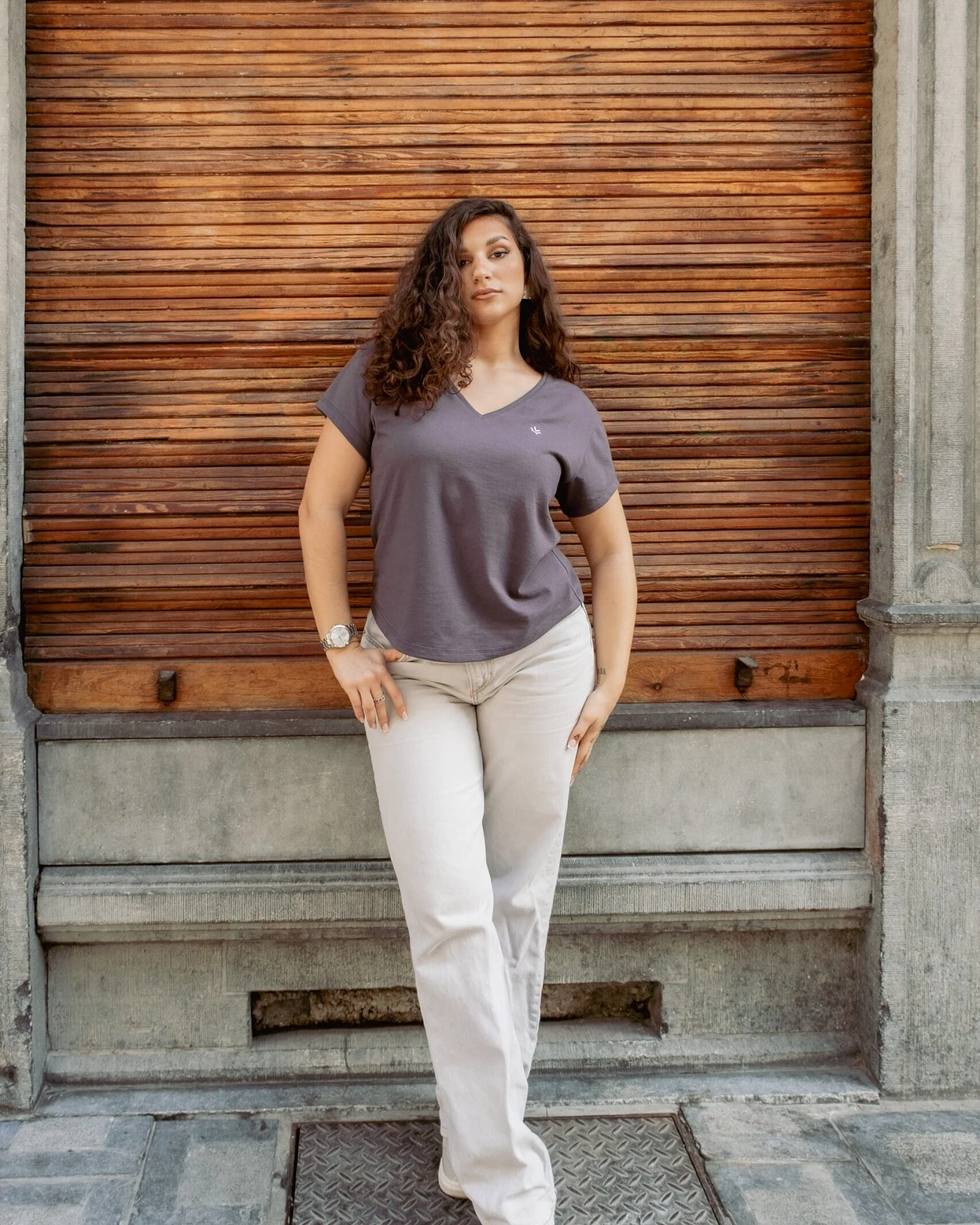 Lucid Collective Damen vegan T-Shirt Harmony Anthrazit Grau – Ansicht 2